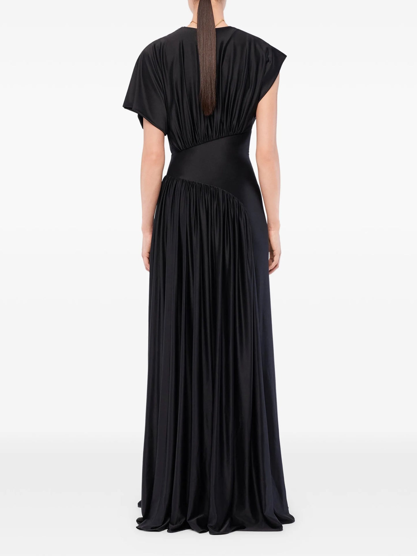 ruching satin dress