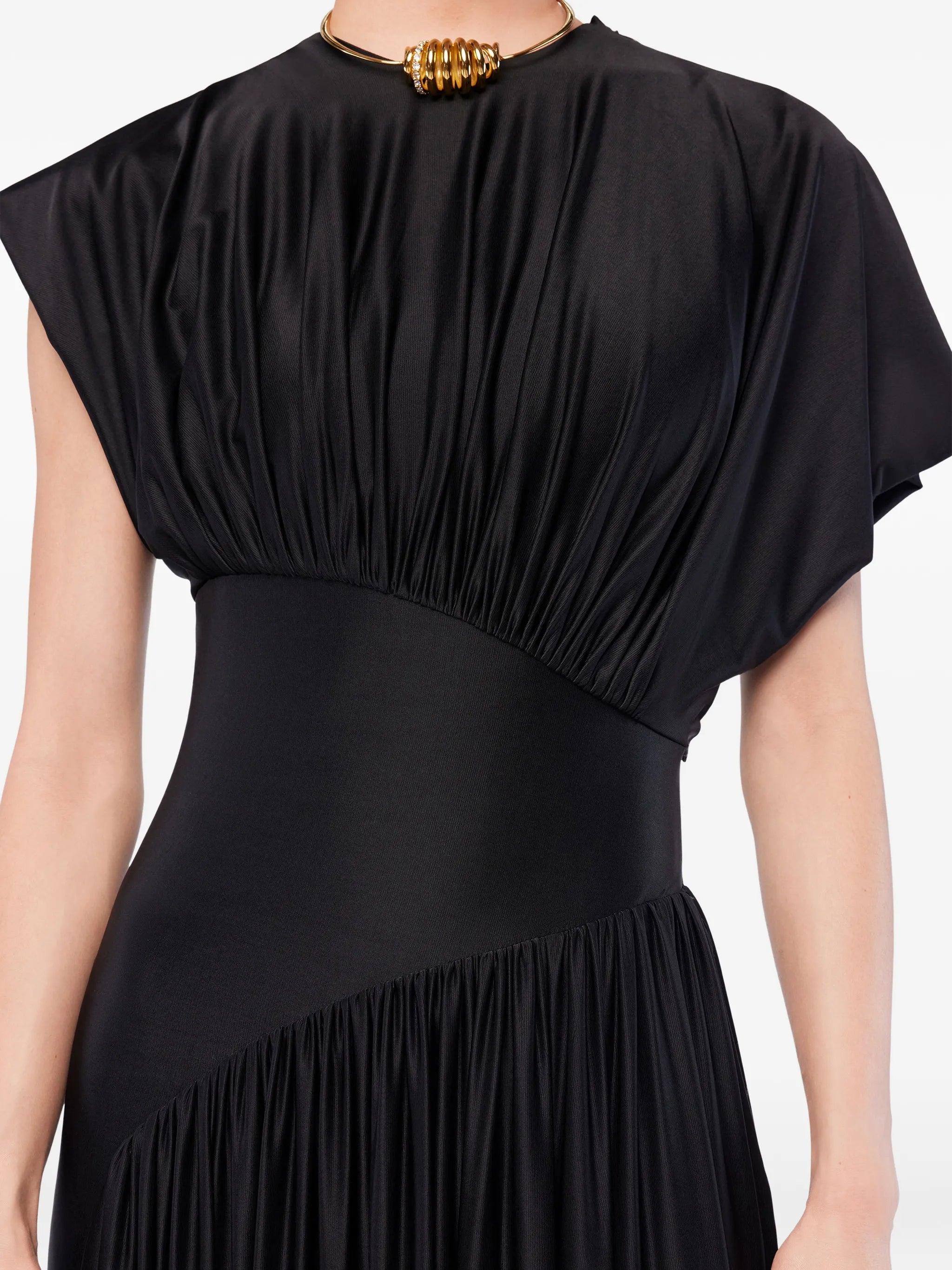 ruching satin dress