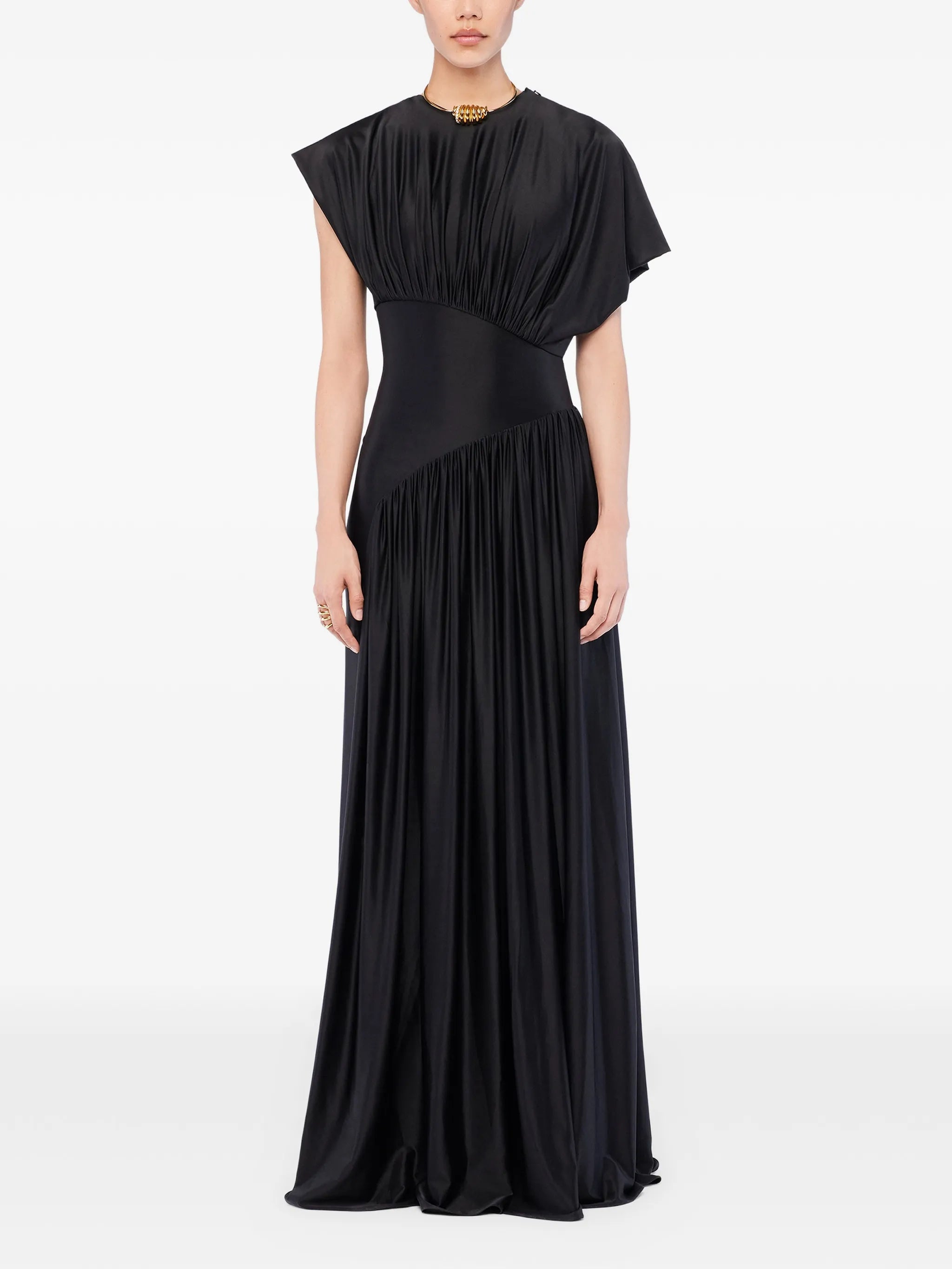 ruching satin dress