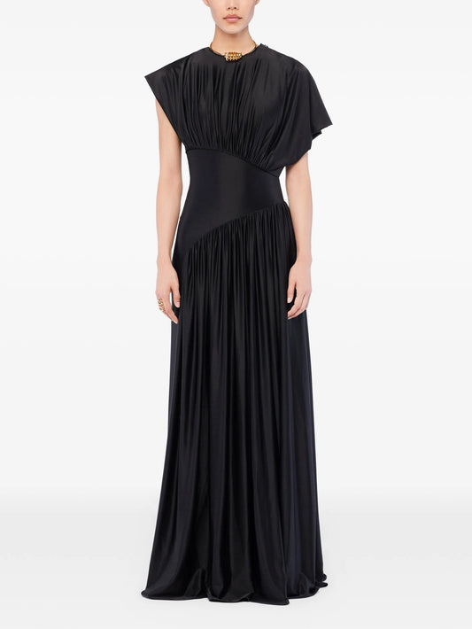 ruching satin dress