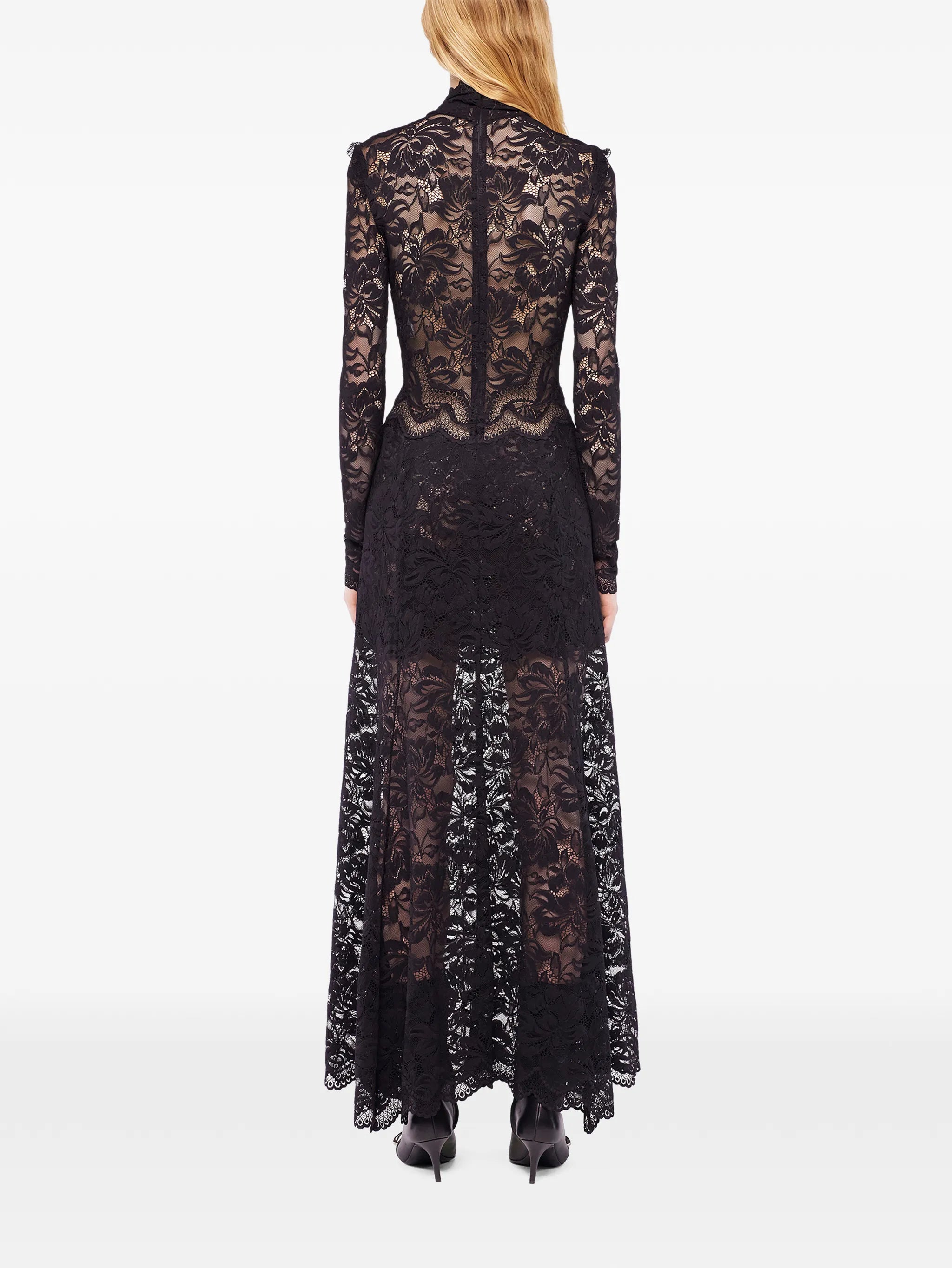 maxi long-sleeves lace dress