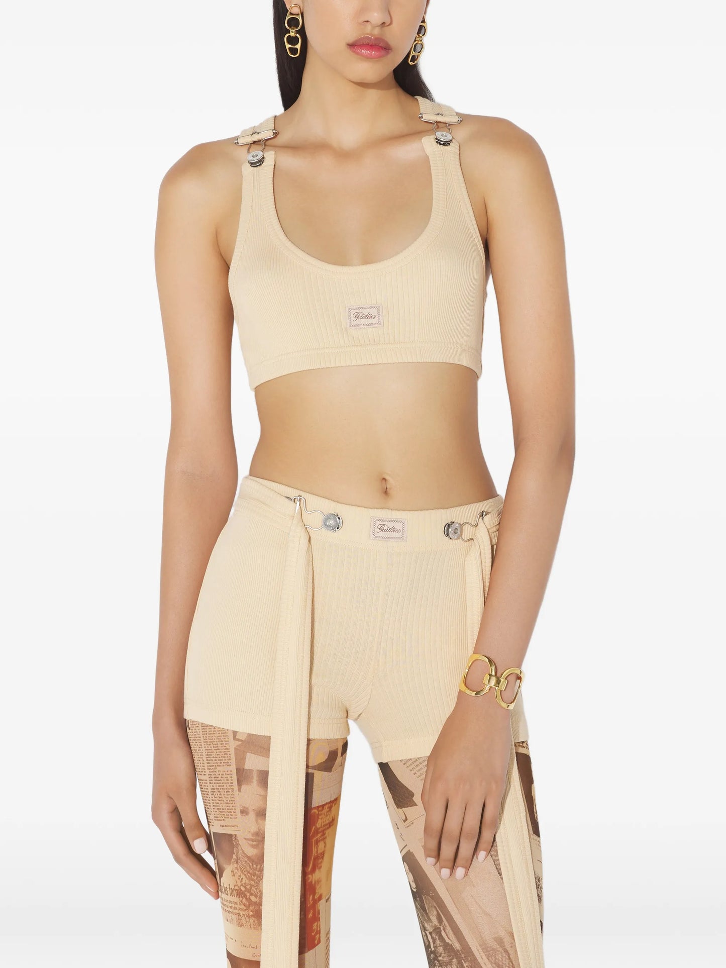ribbed buckled top
