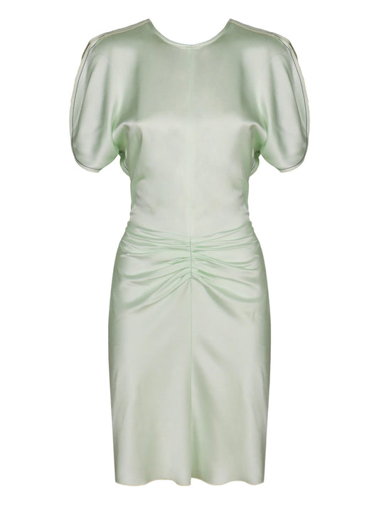 draping short-sleeve mini dress