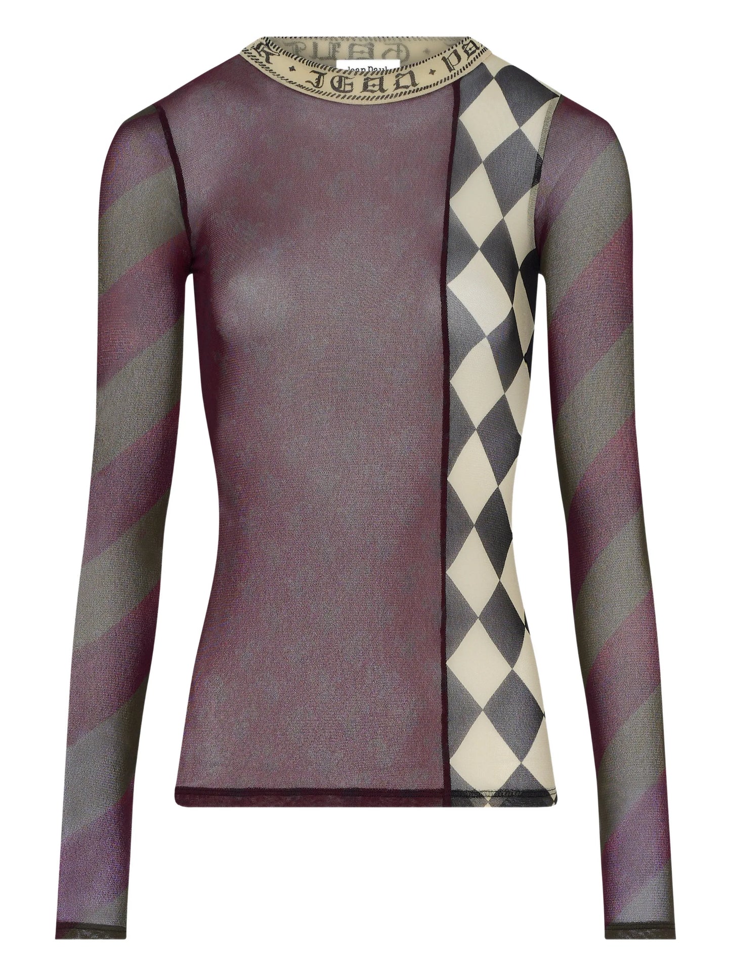 patchwork long-sleeves Top
