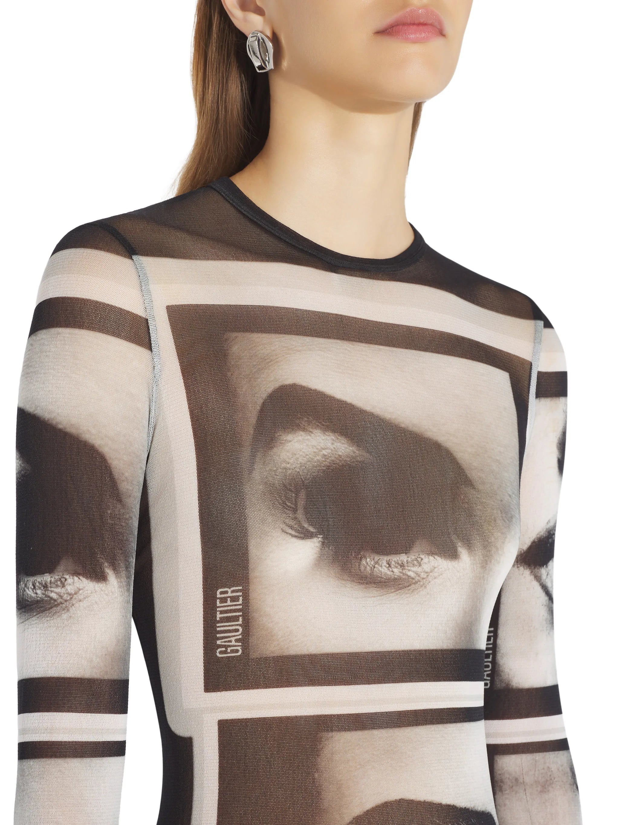 printed long-sleeve top