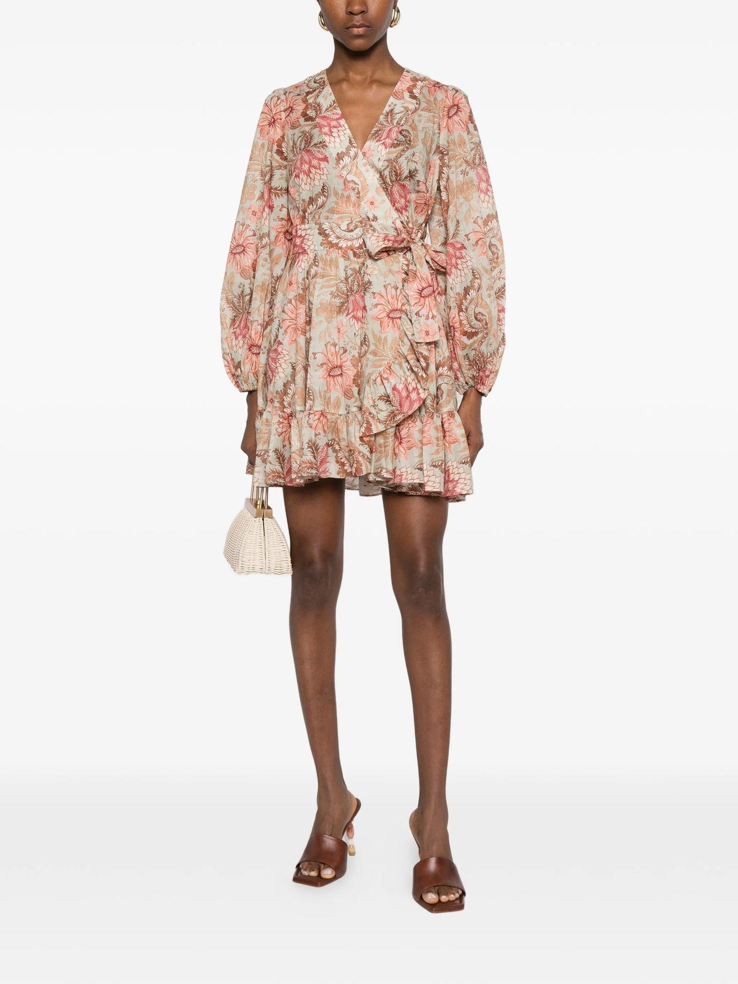 floral ruffled mini dress