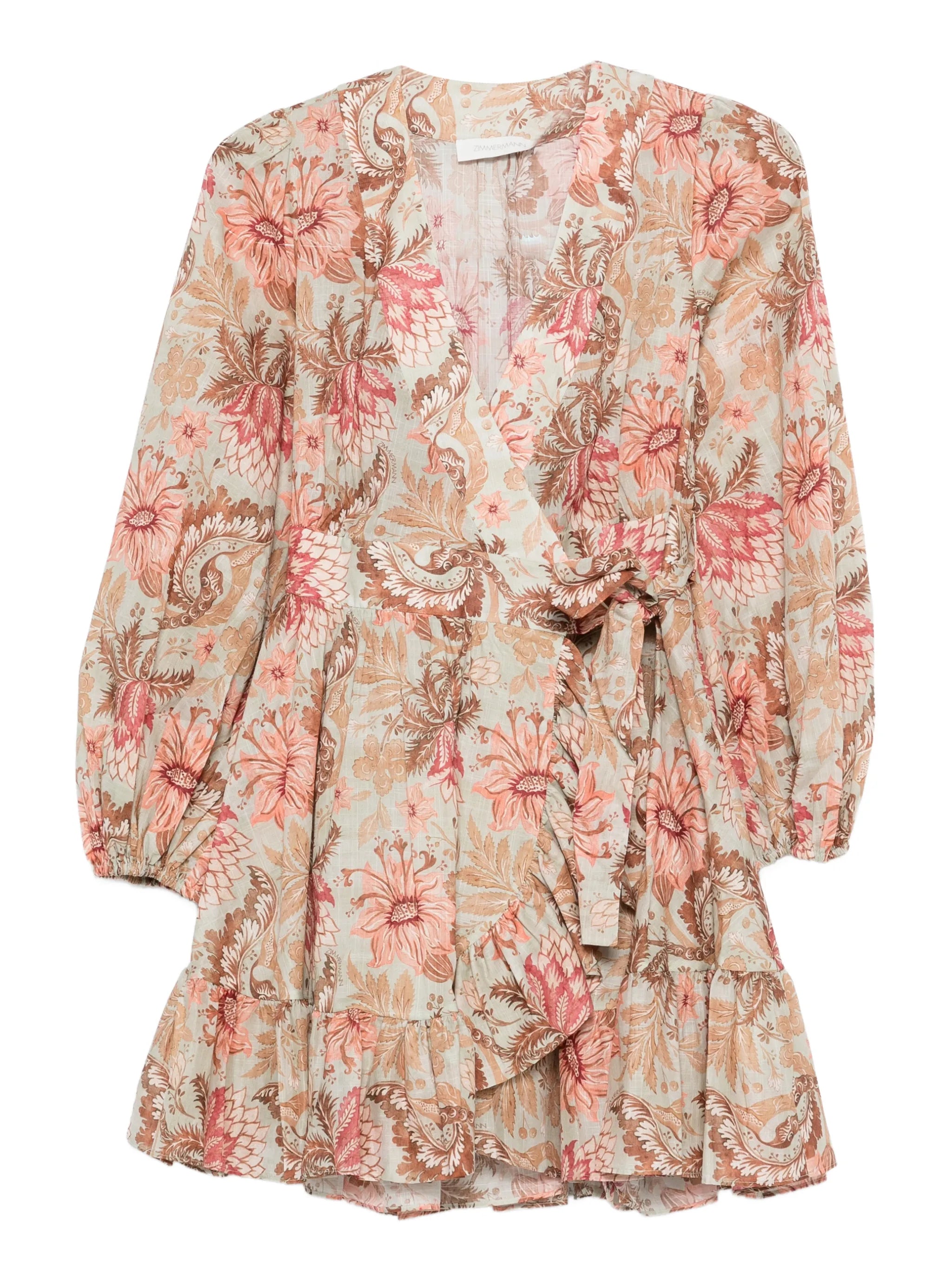 floral ruffled mini dress