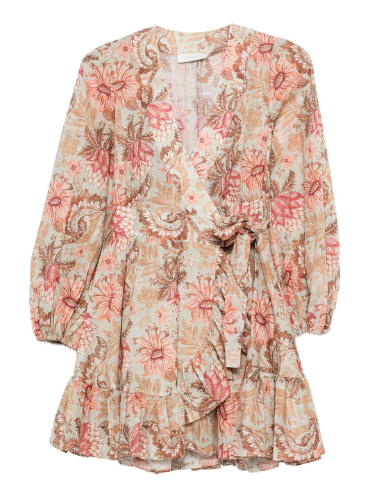floral ruffled mini dress