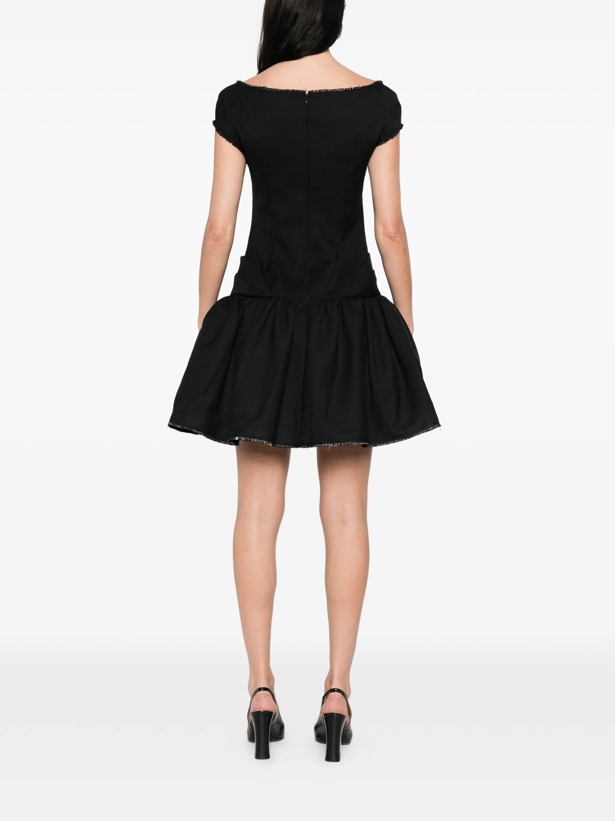 deep u-neckline bow dress