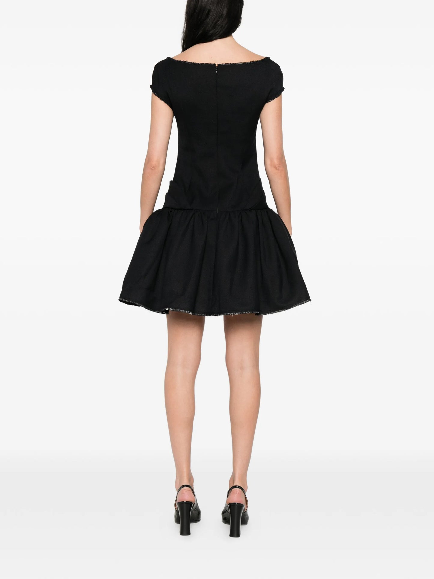 deep u-neckline bow dress
