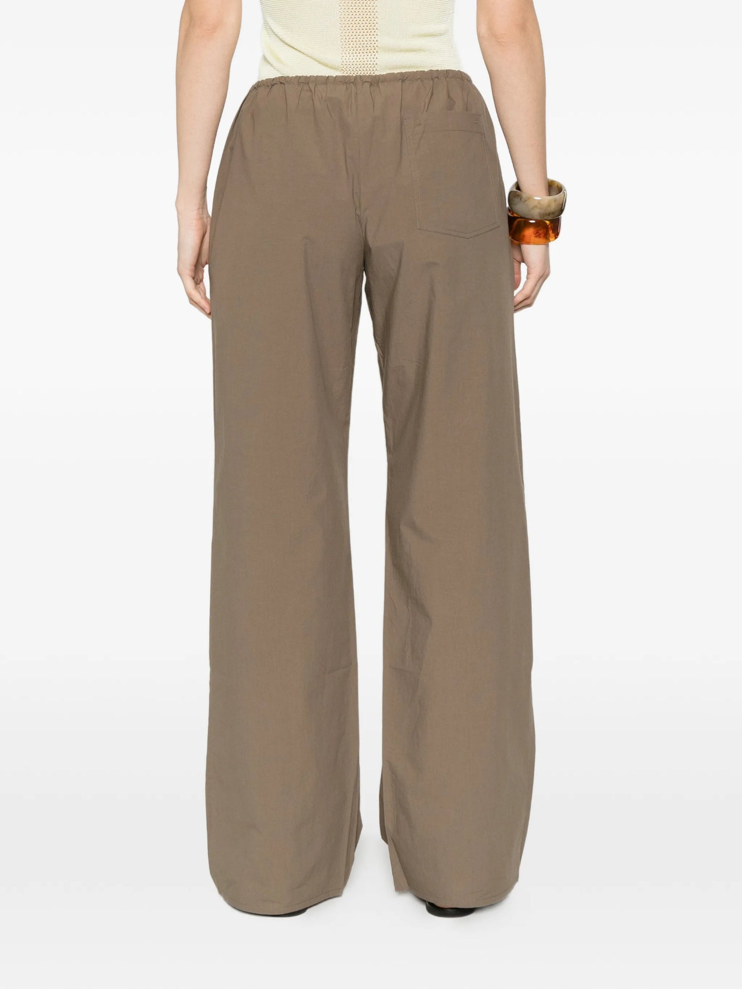 Drawcord straight-leg trousers