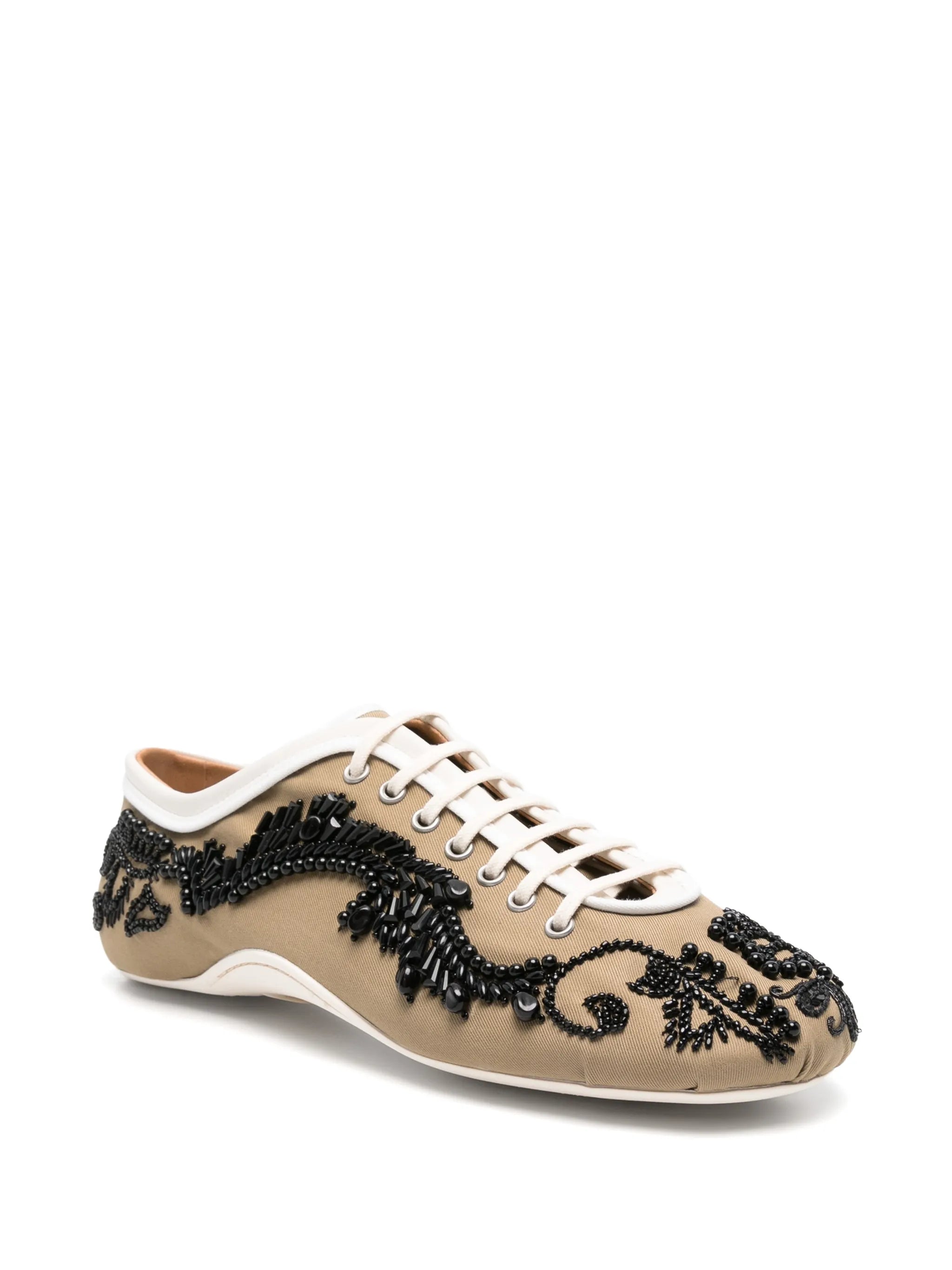 bead-embellished cotton sneakers