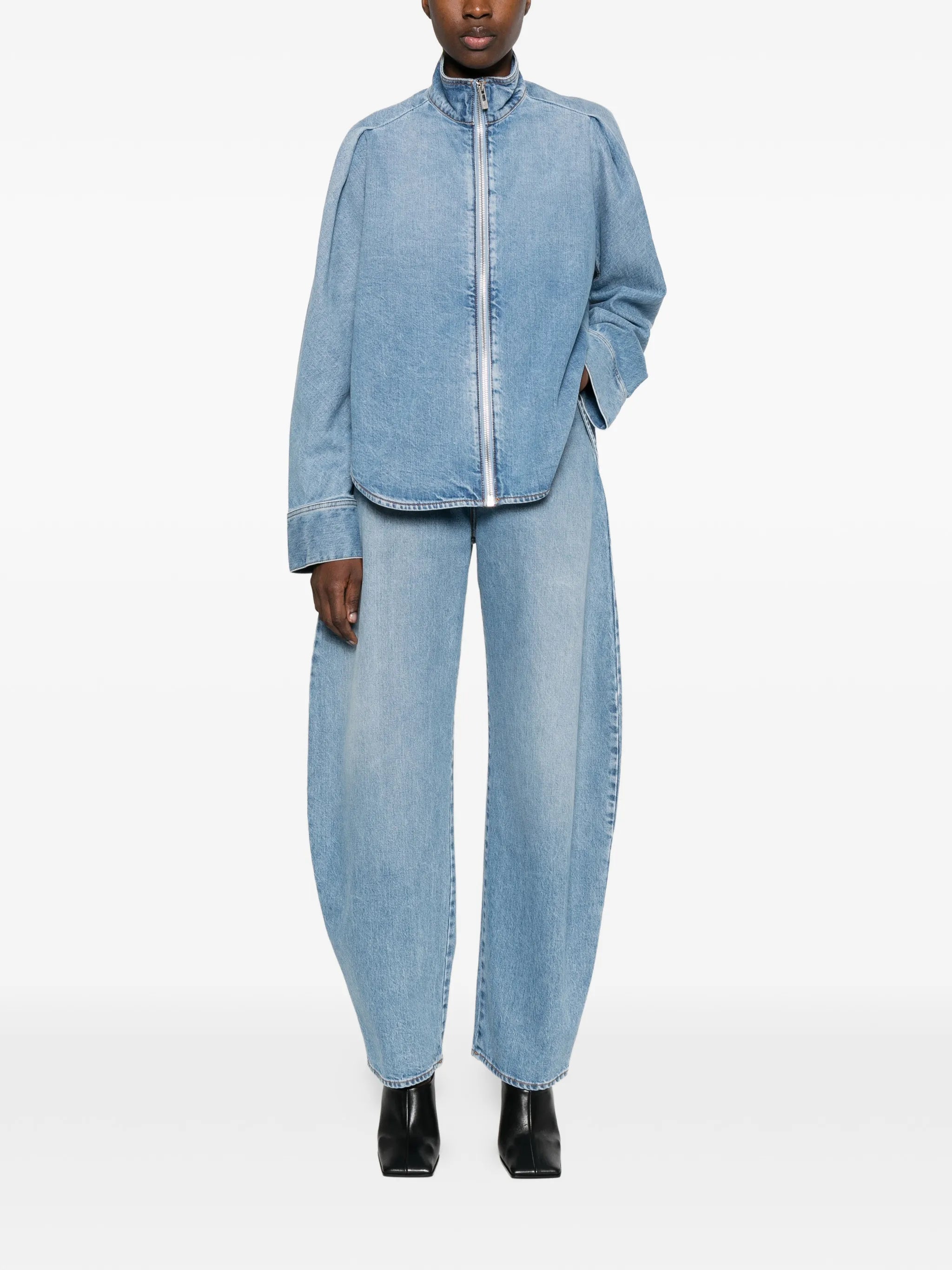 barrel-leg jeans