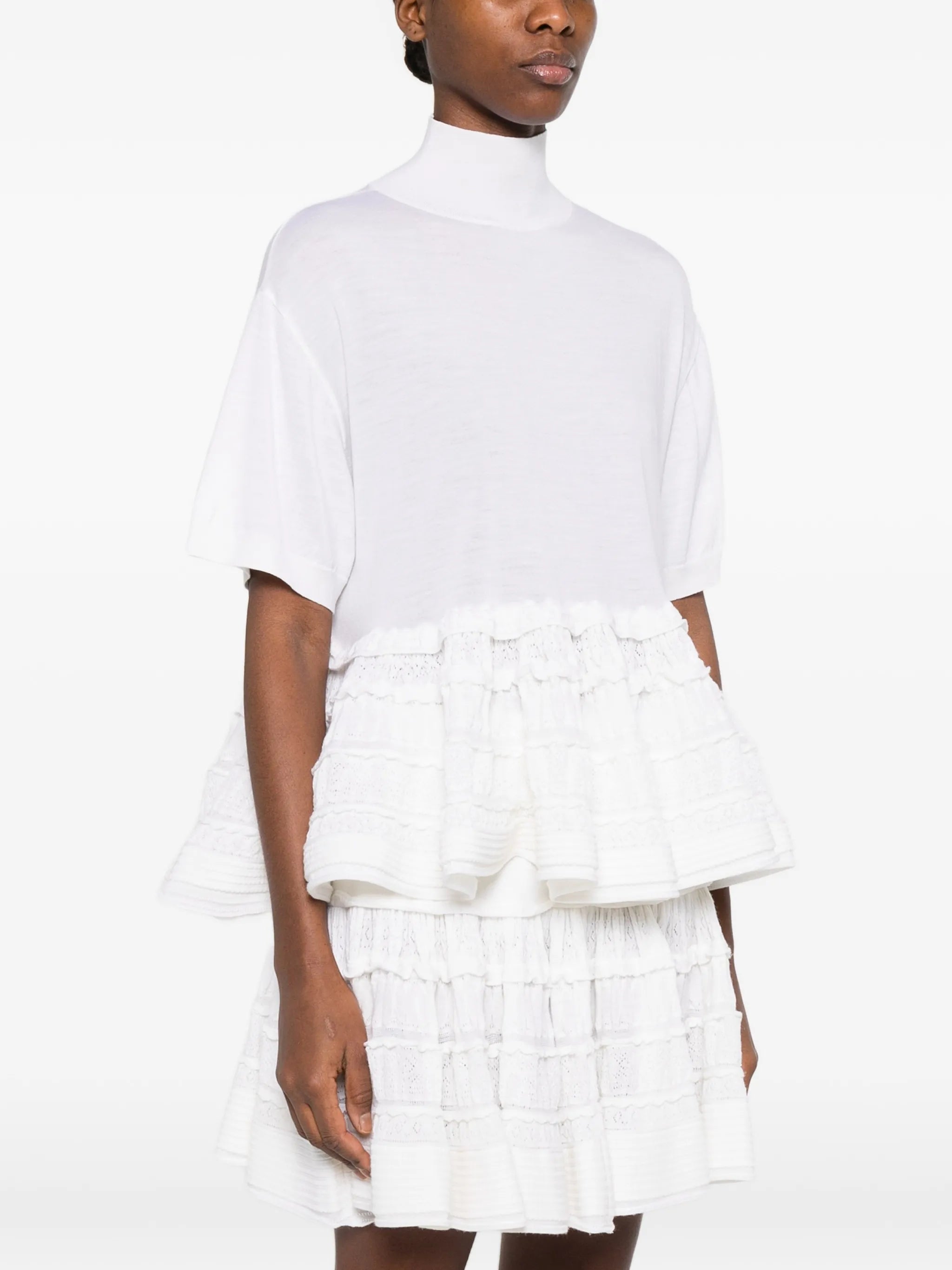 ruffled wool top