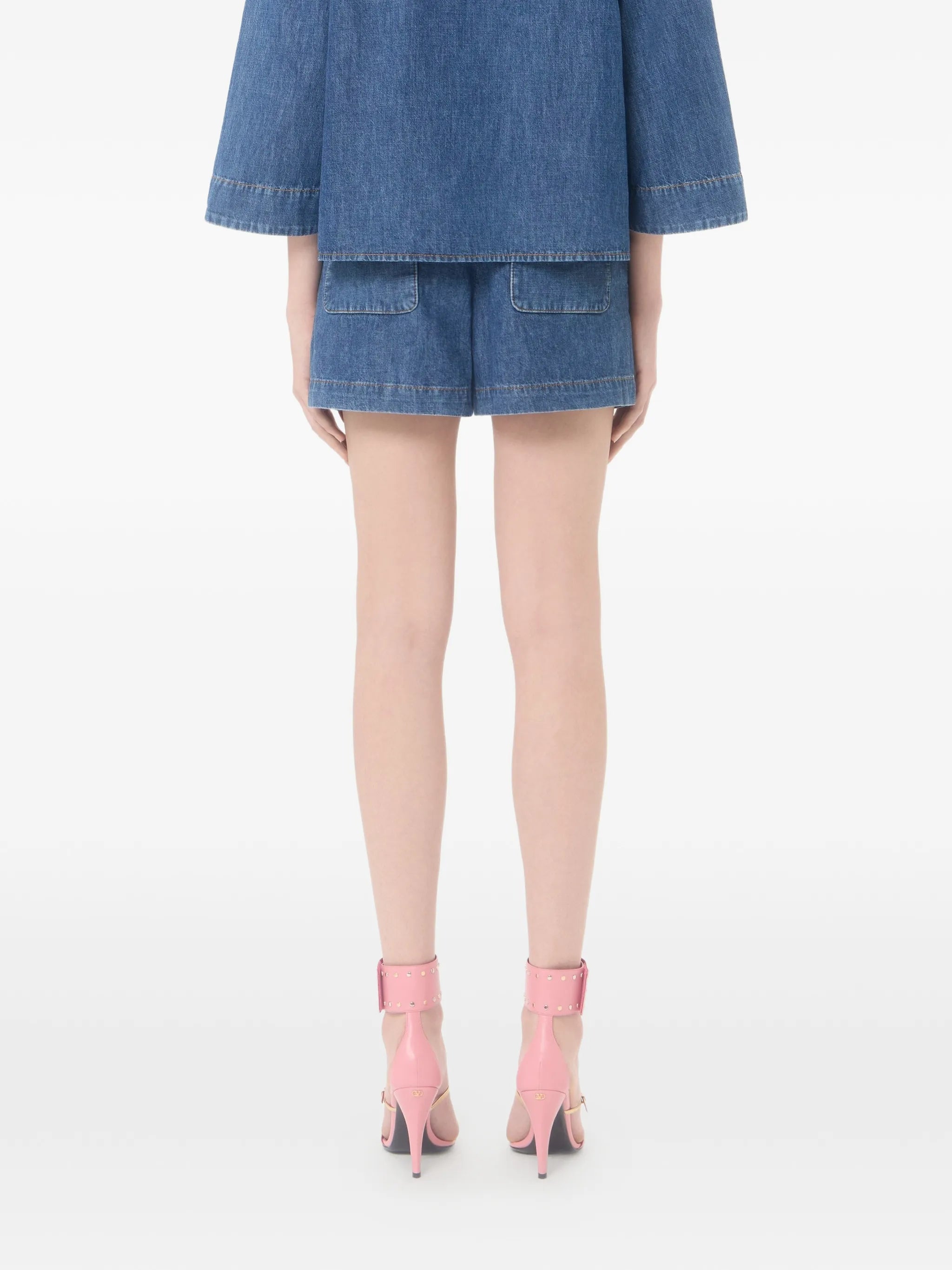 denim chambray shorts