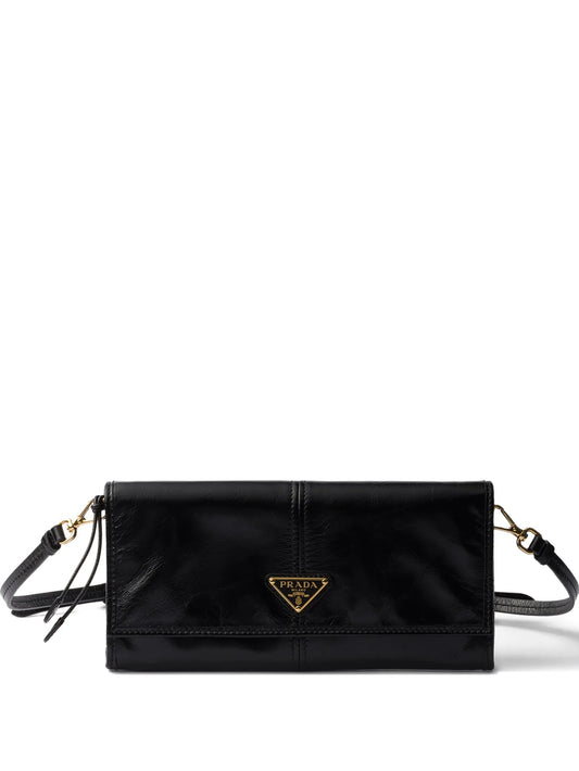 triangle-logo leather wallet