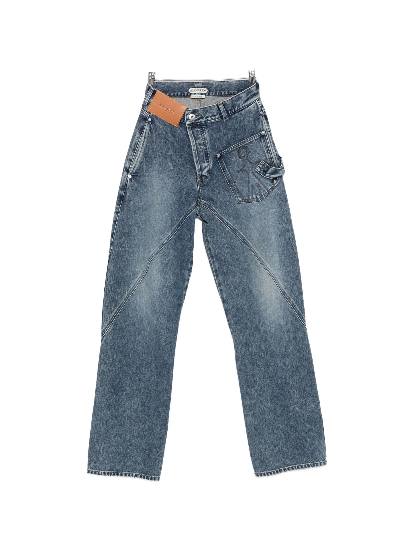 twisted-effect logo-patch denim jeans