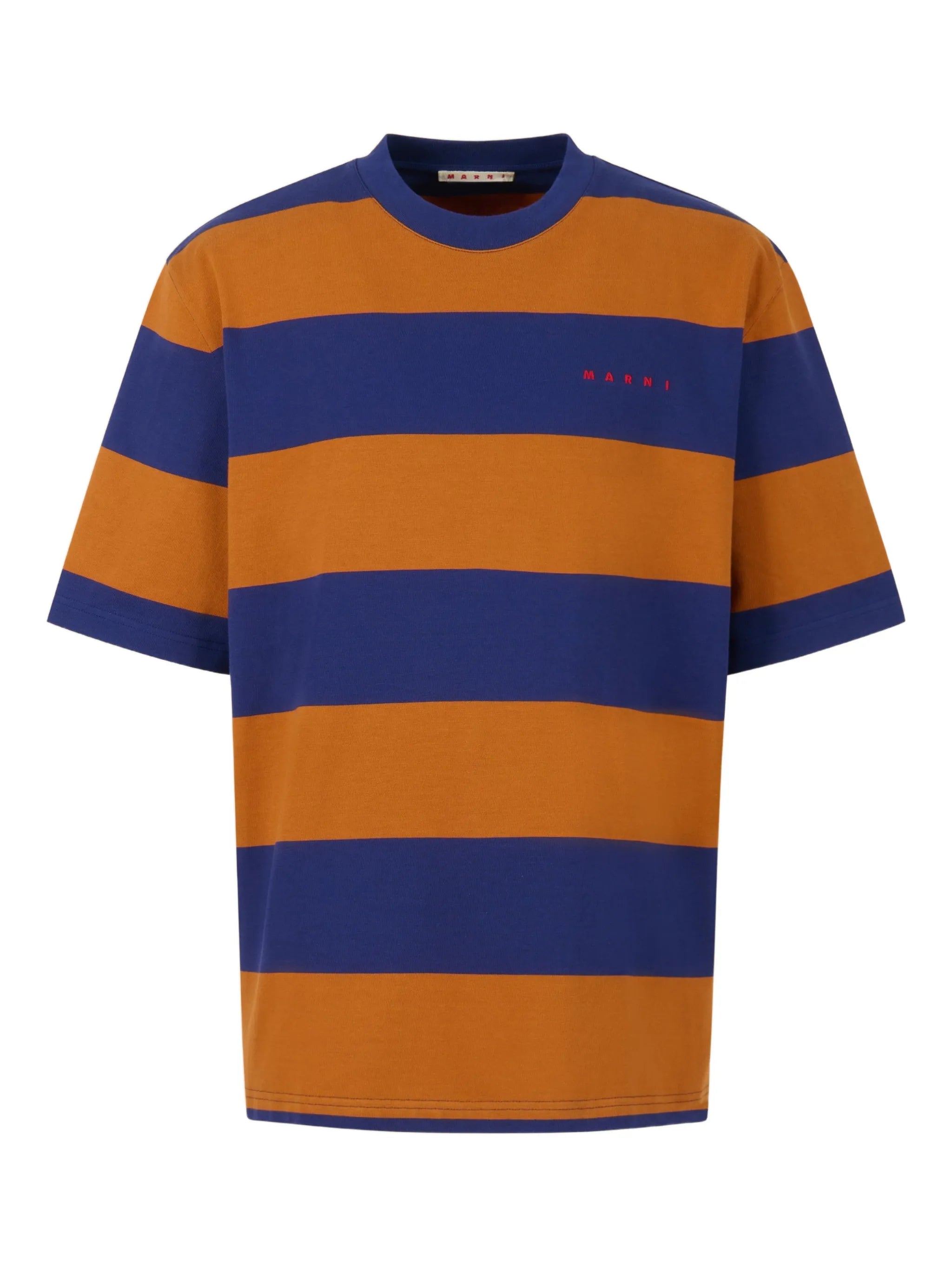 two-tone maxi striped T-shirt