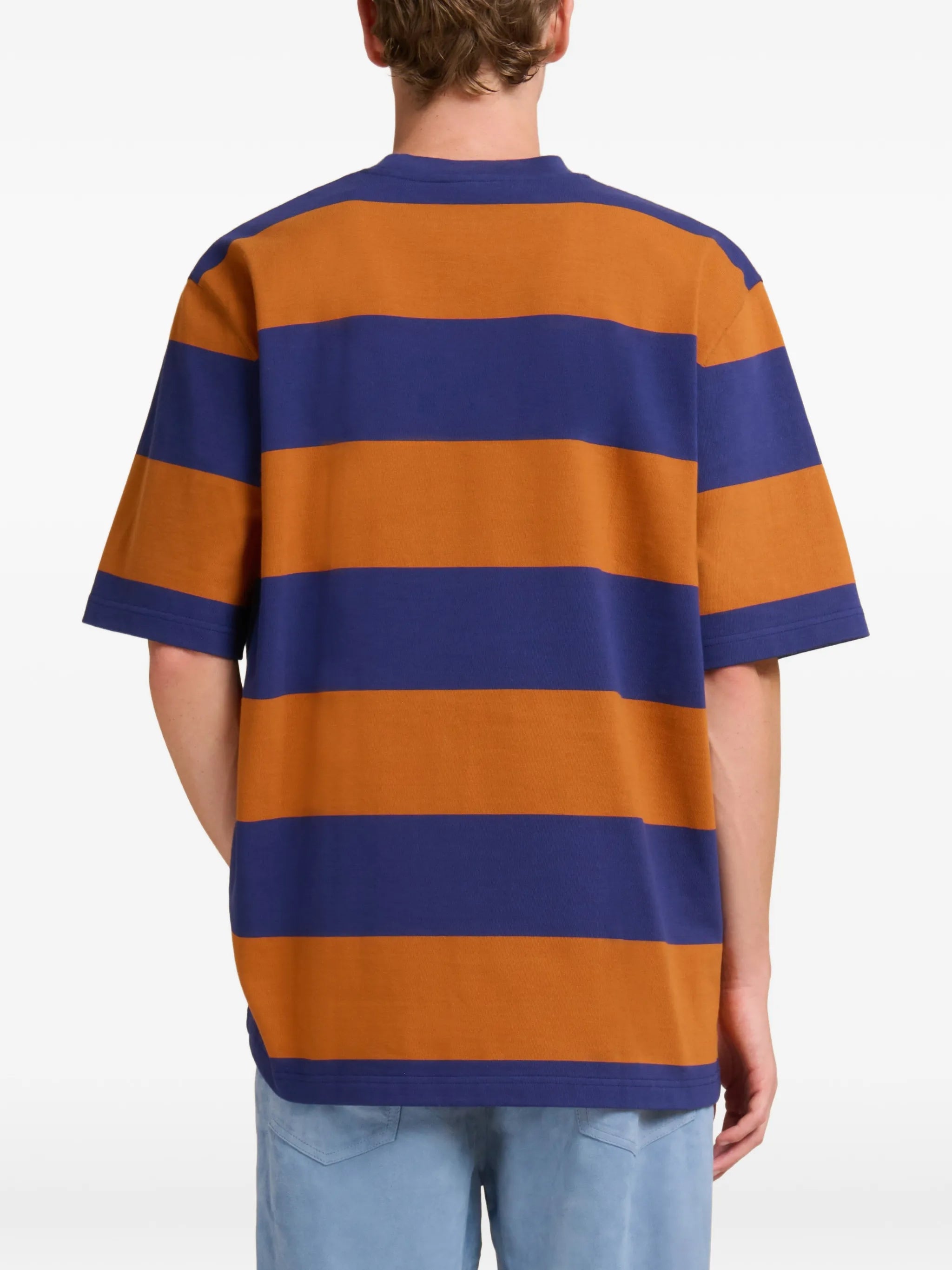 two-tone maxi striped T-shirt