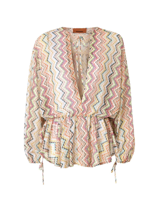 chevron-patterned beach cover