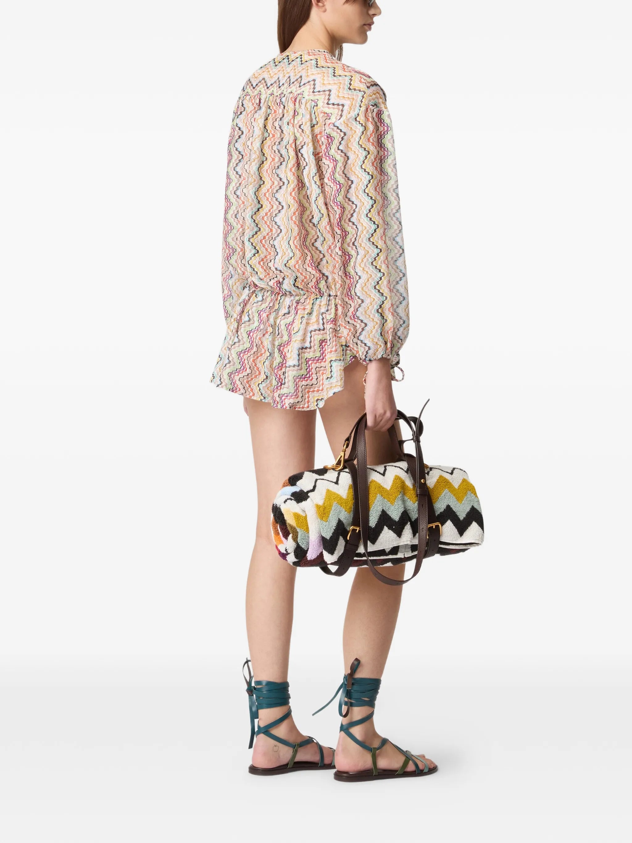 chevron-patterned beach cover