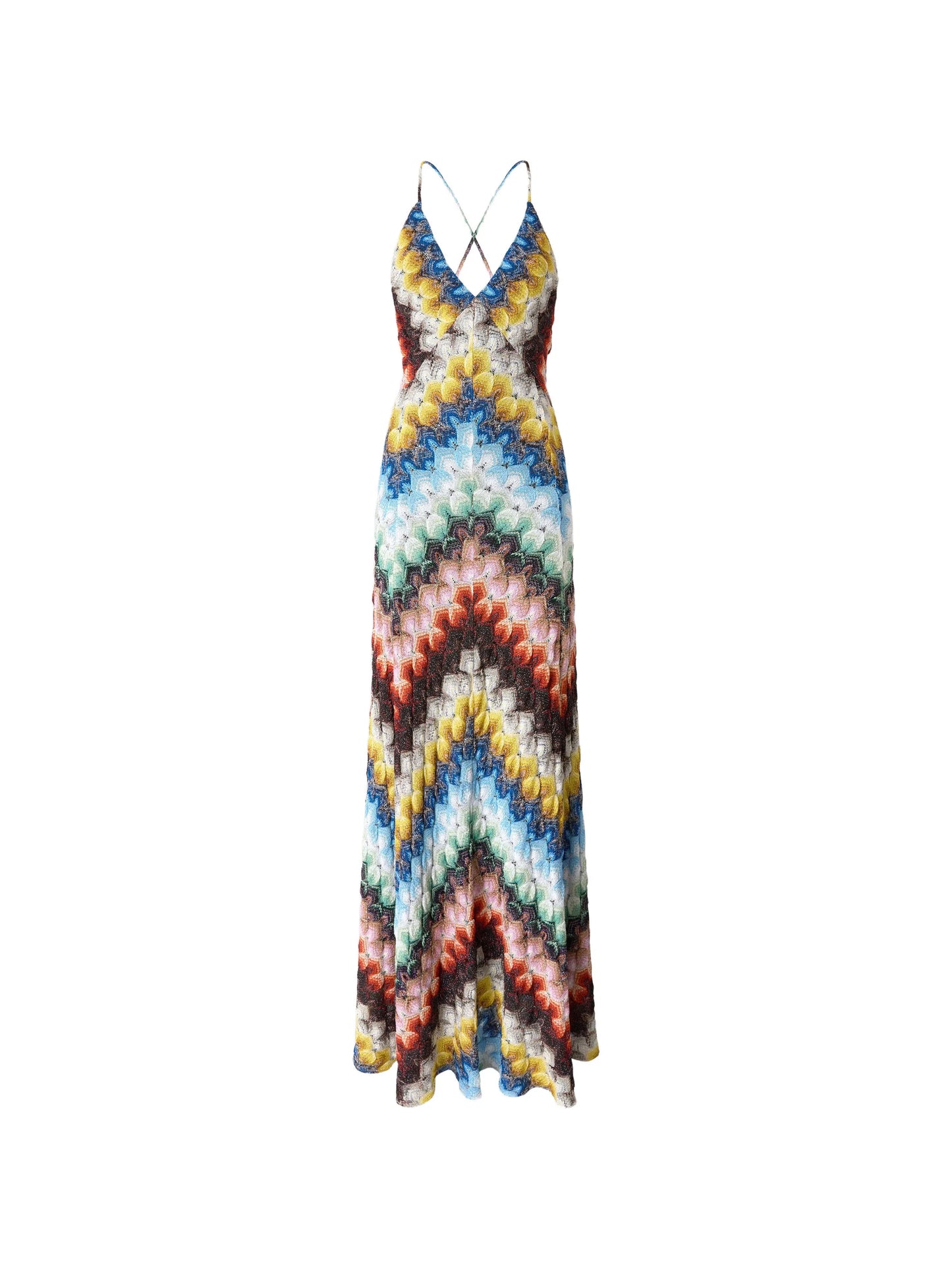 zig-zag V-neck maxi dress