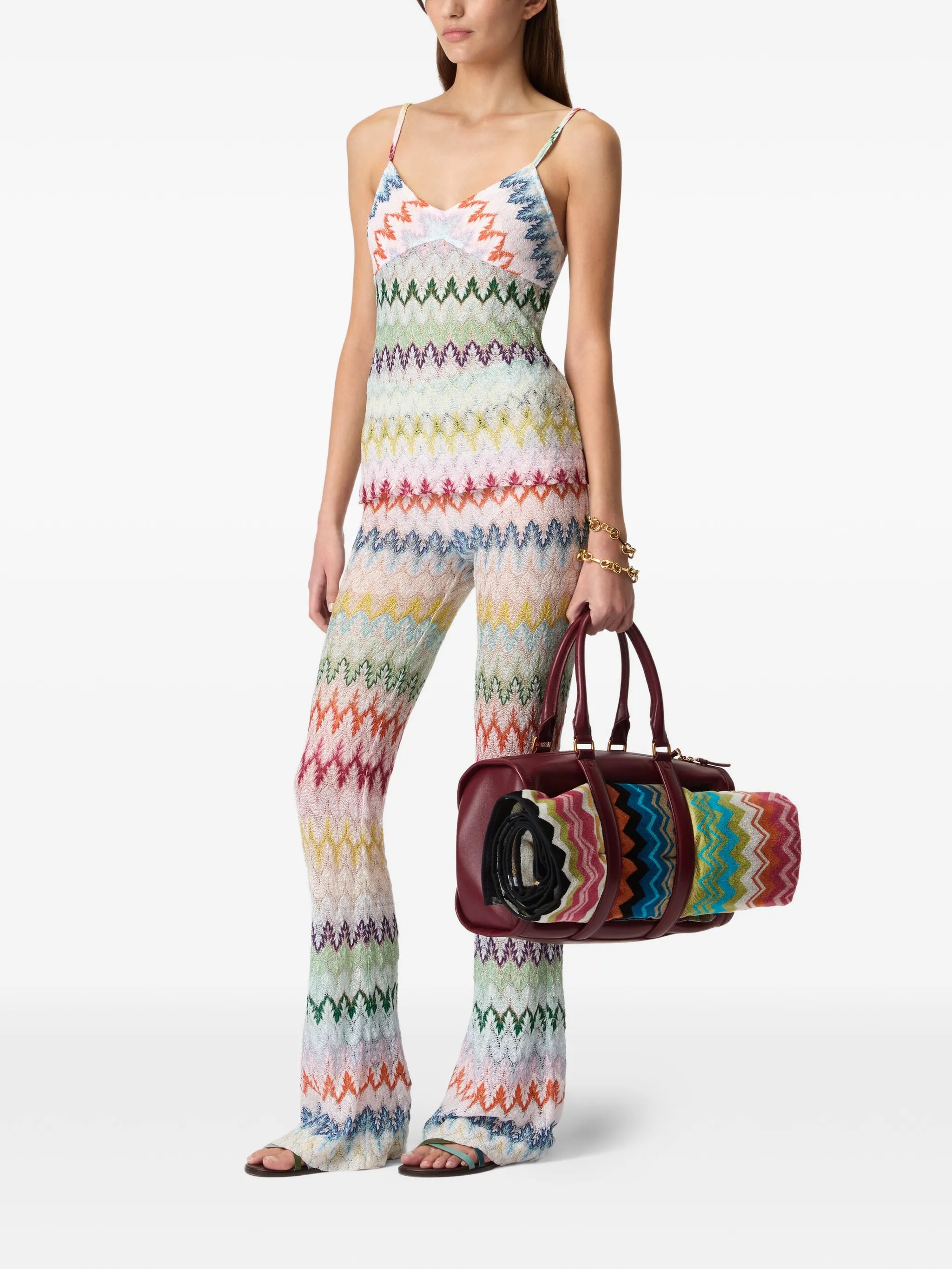 V-neck zig-zag top
