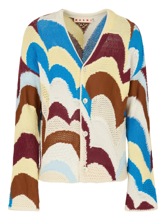 patterned knitted cardigan