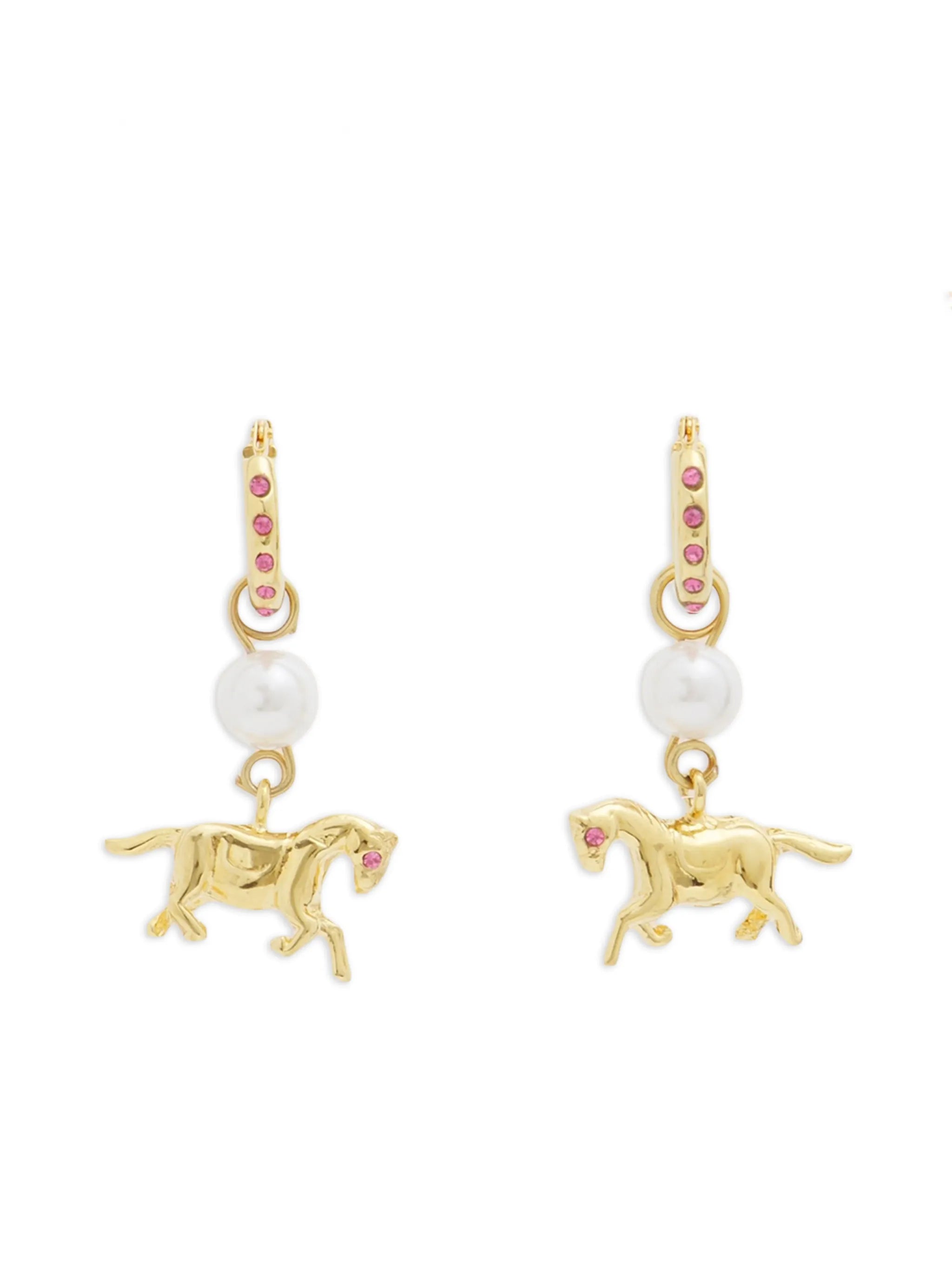 horse-pendant hoop-earrings
