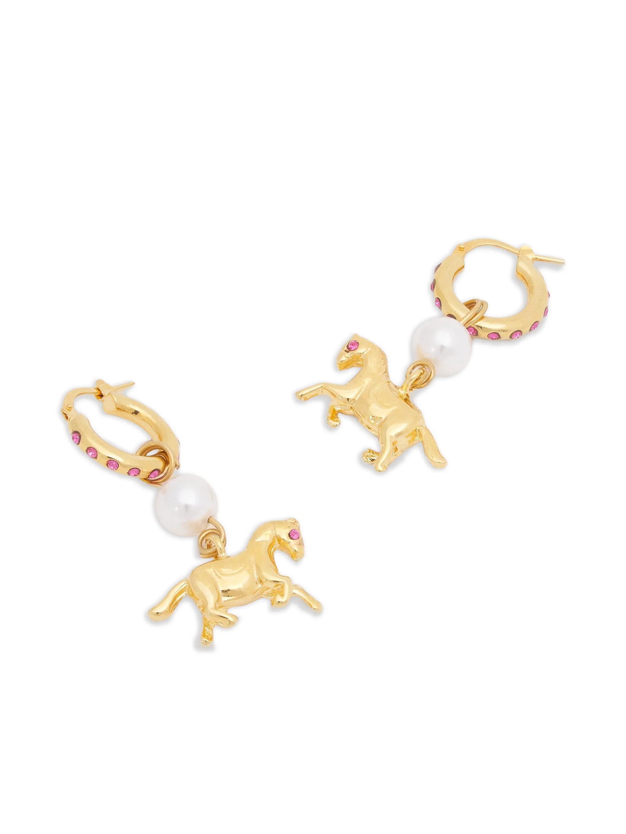 horse-pendant hoop-earrings