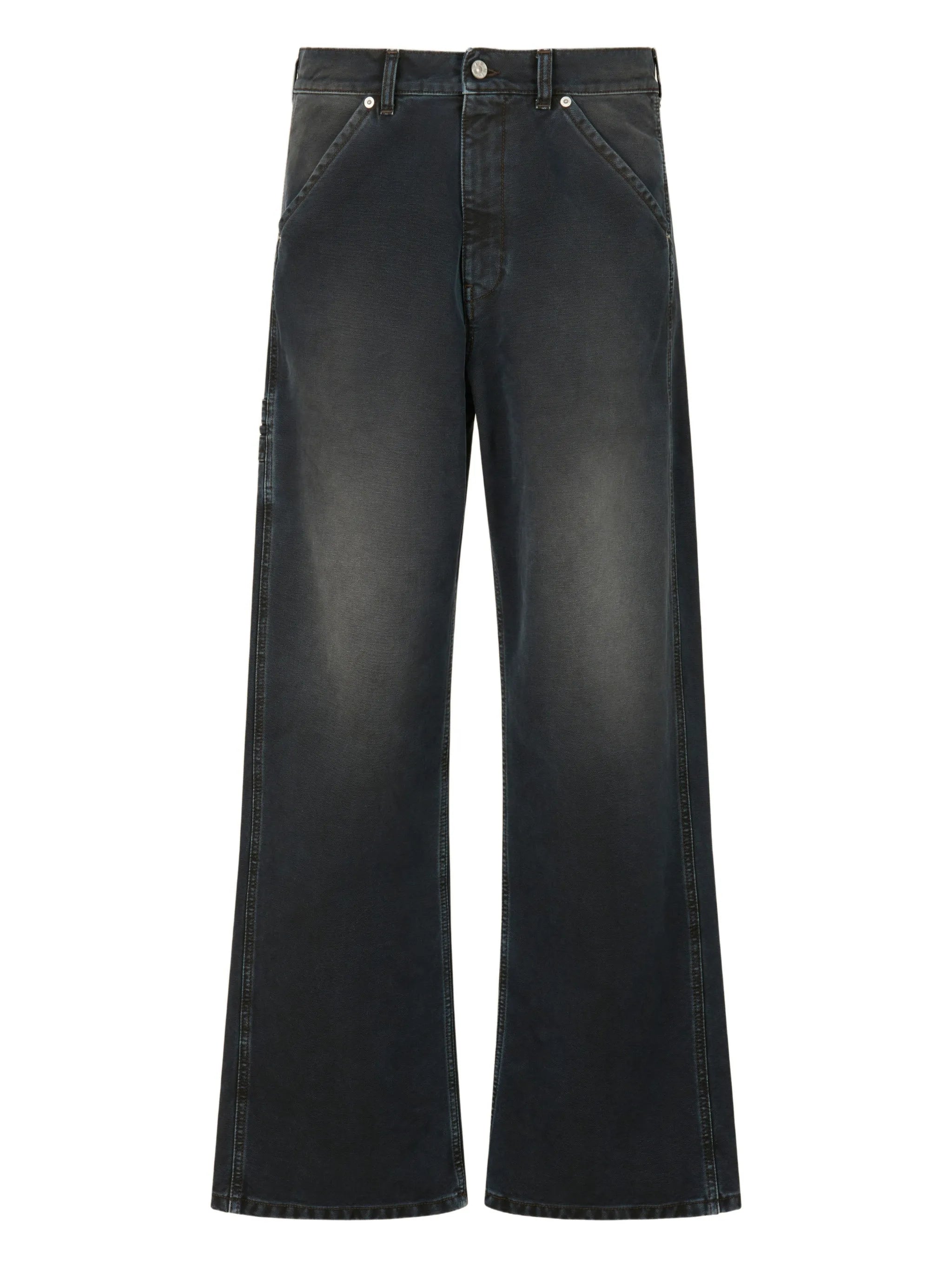 flag-patch faded jeans