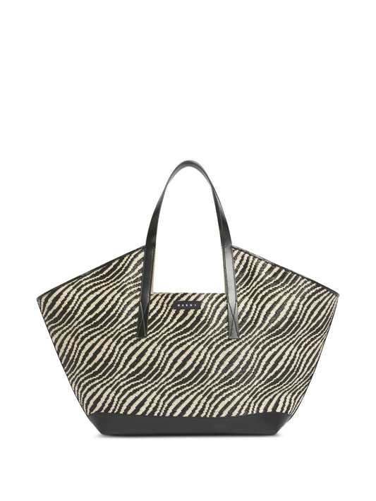 raffia-effect shoulder bag