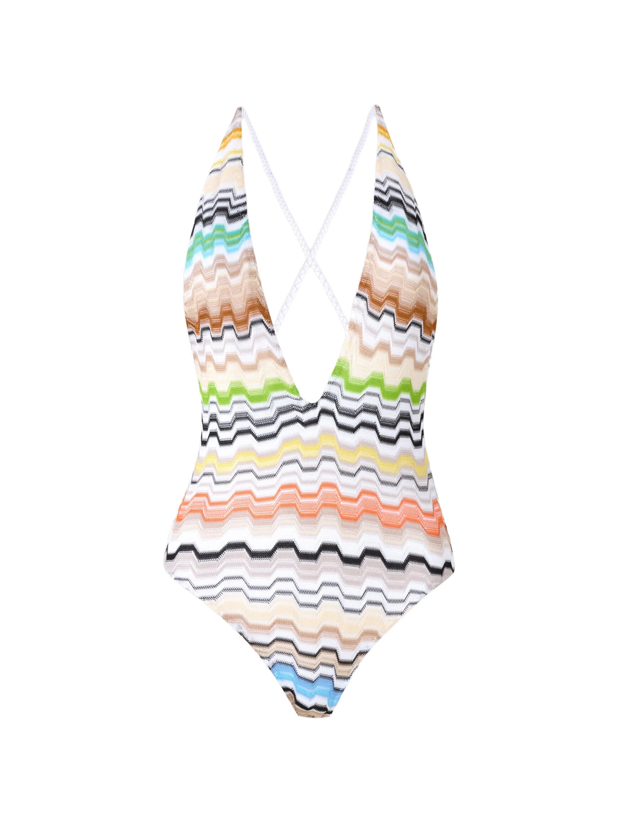 chevron-pattern swimsuit