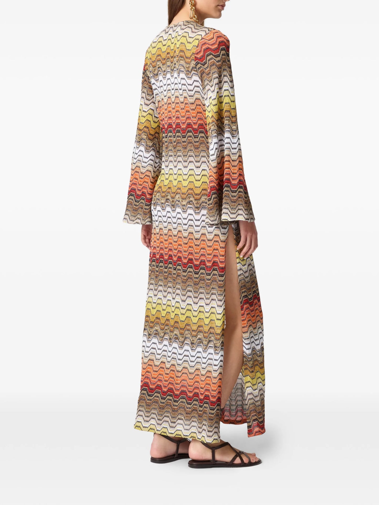 chevron-pattern maxi dress