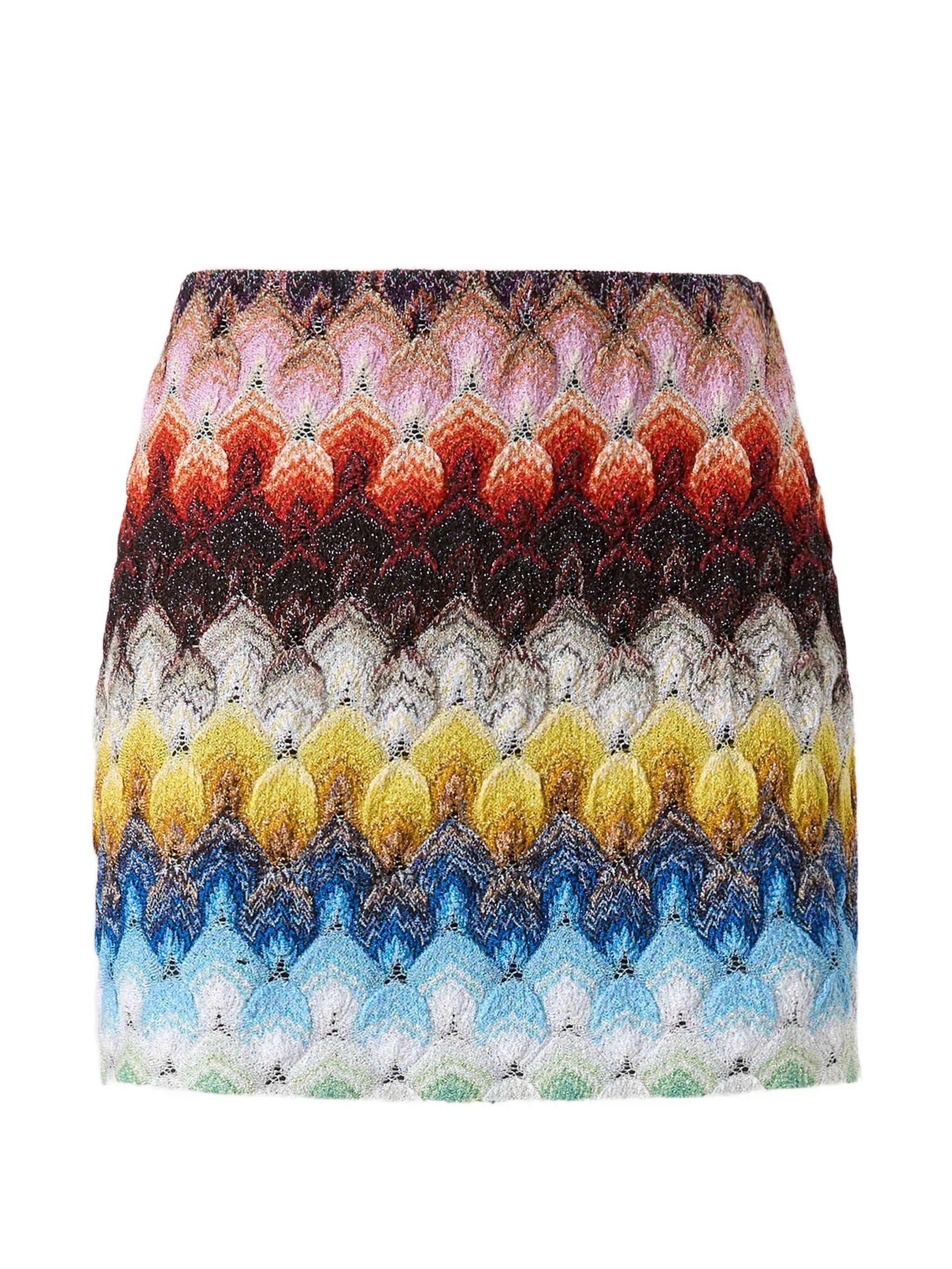 patterned mini skirt