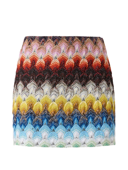 patterned mini skirt