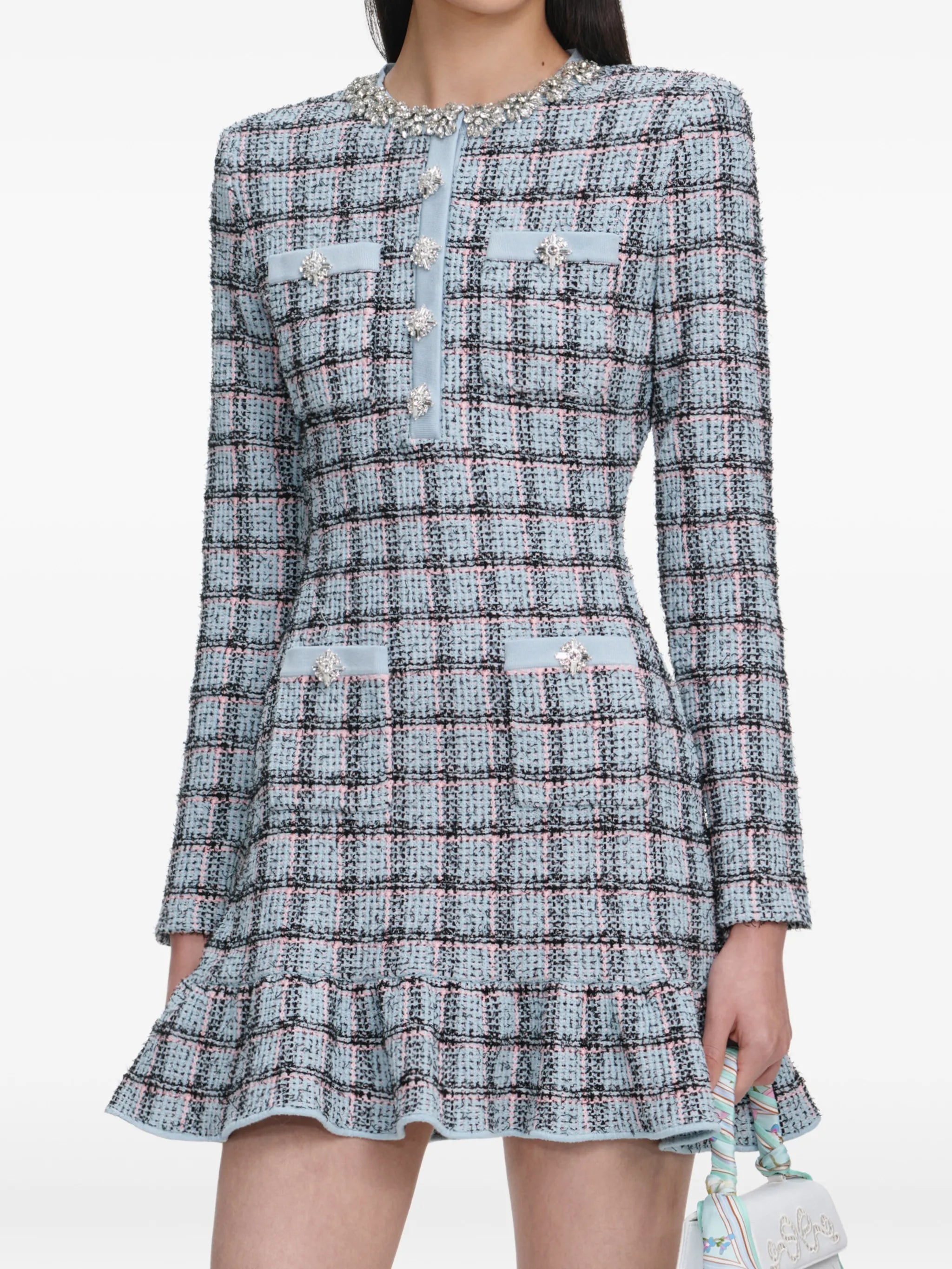 checked mini dress