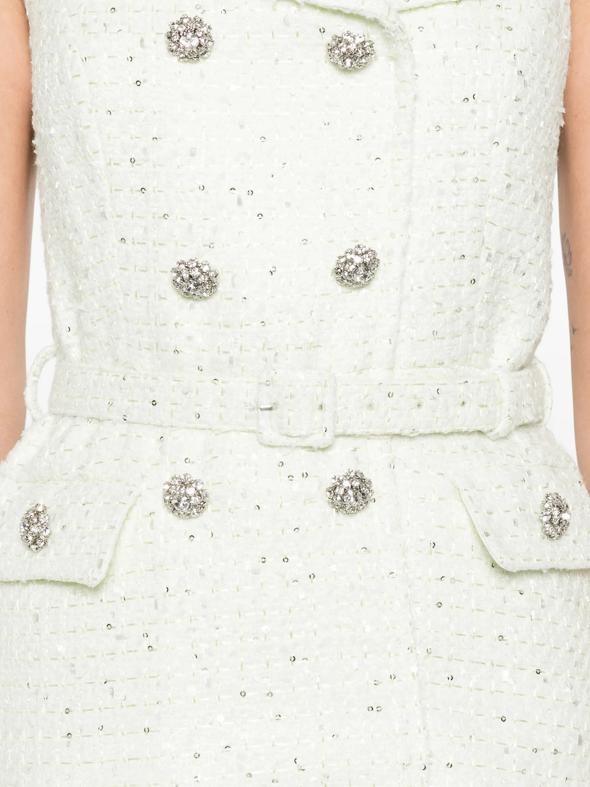 embellished double-breasted dress