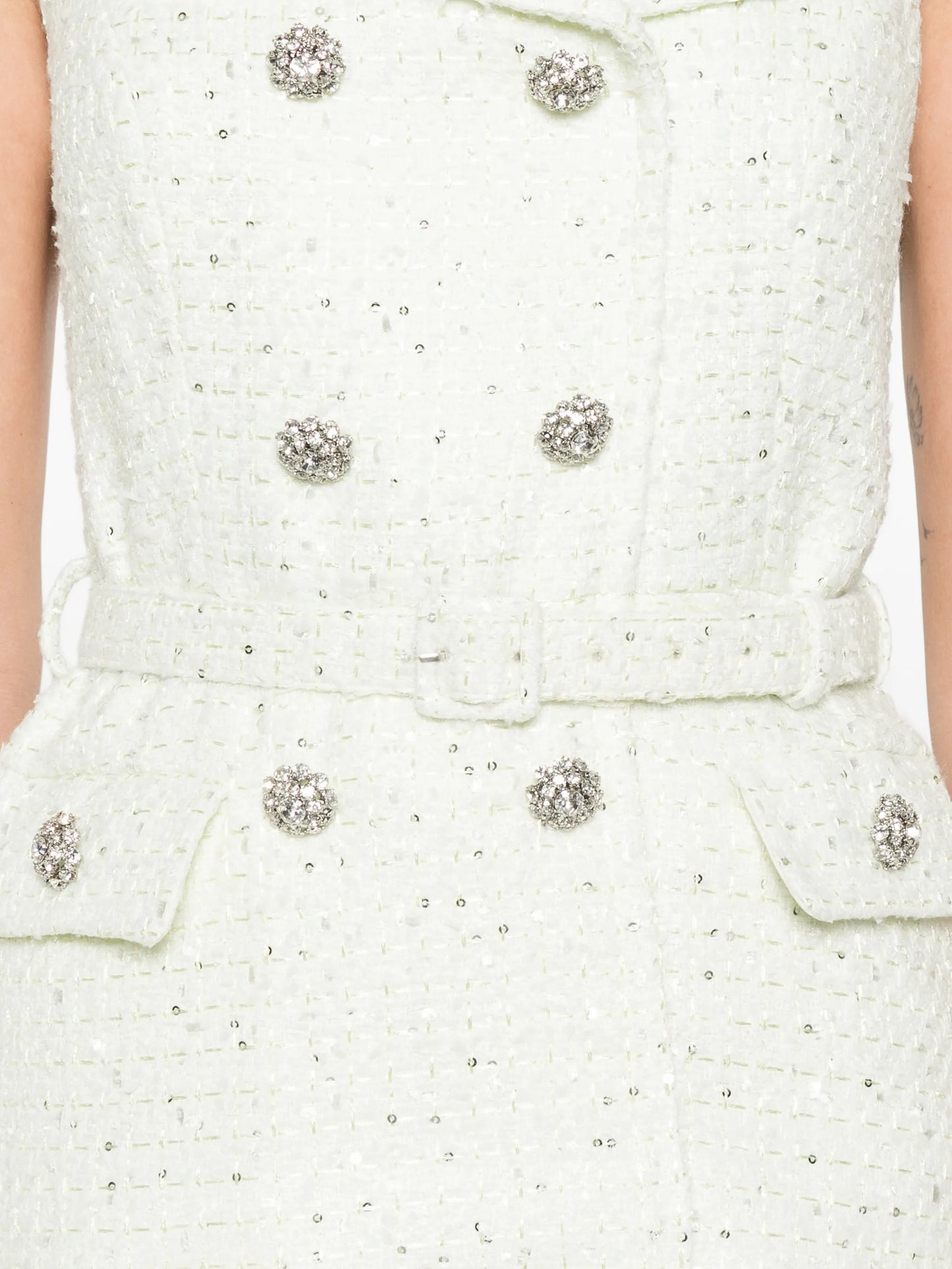 embellished double-breasted dress