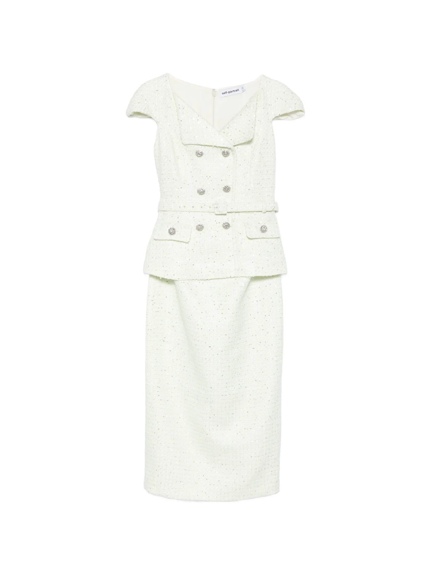 embellished double-breasted dress