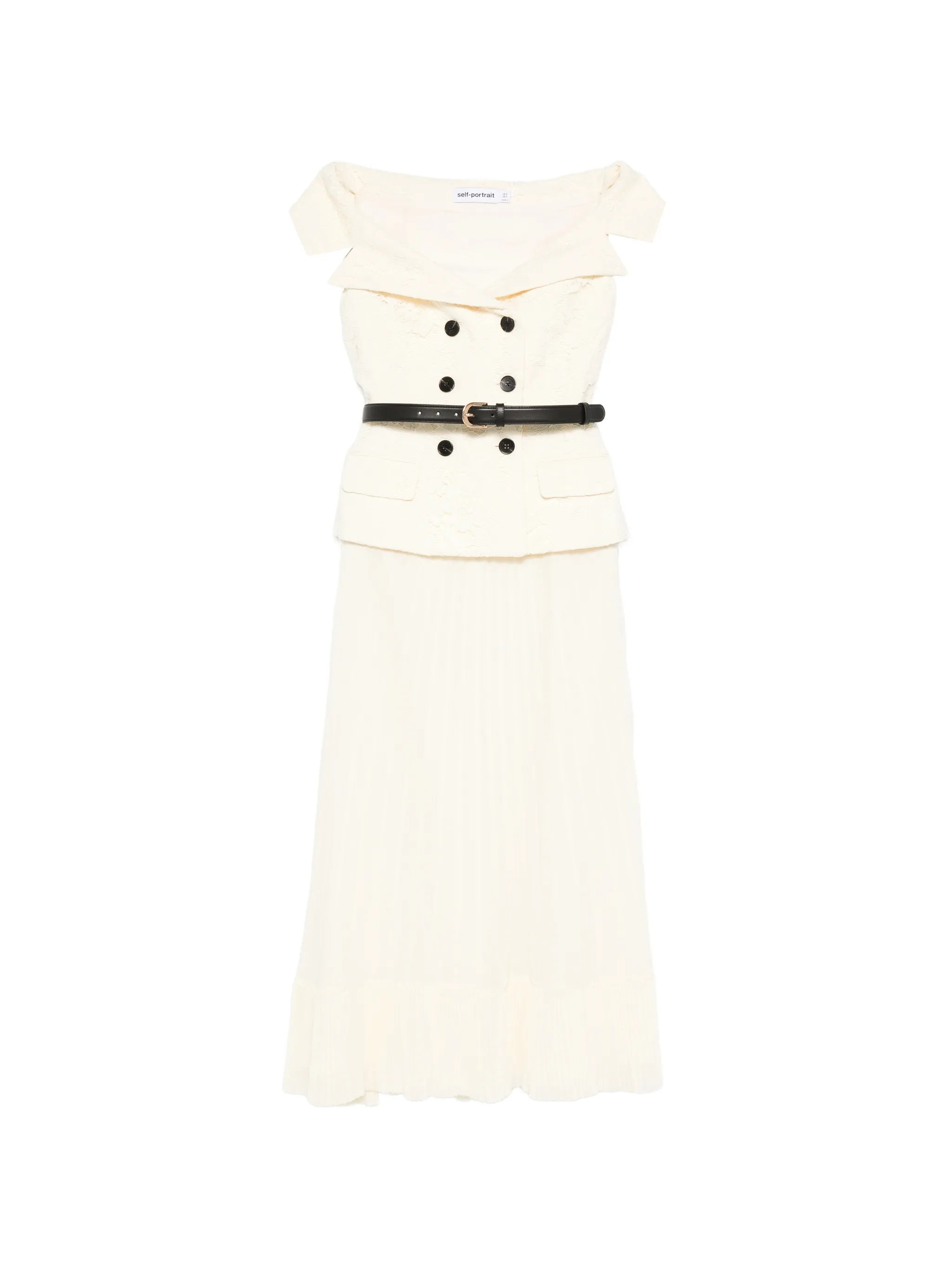 lace chiffon midi dress