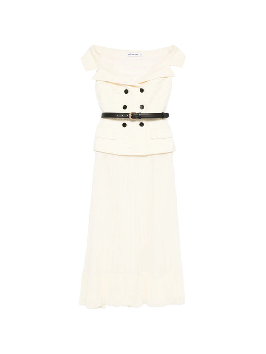 lace chiffon midi dress