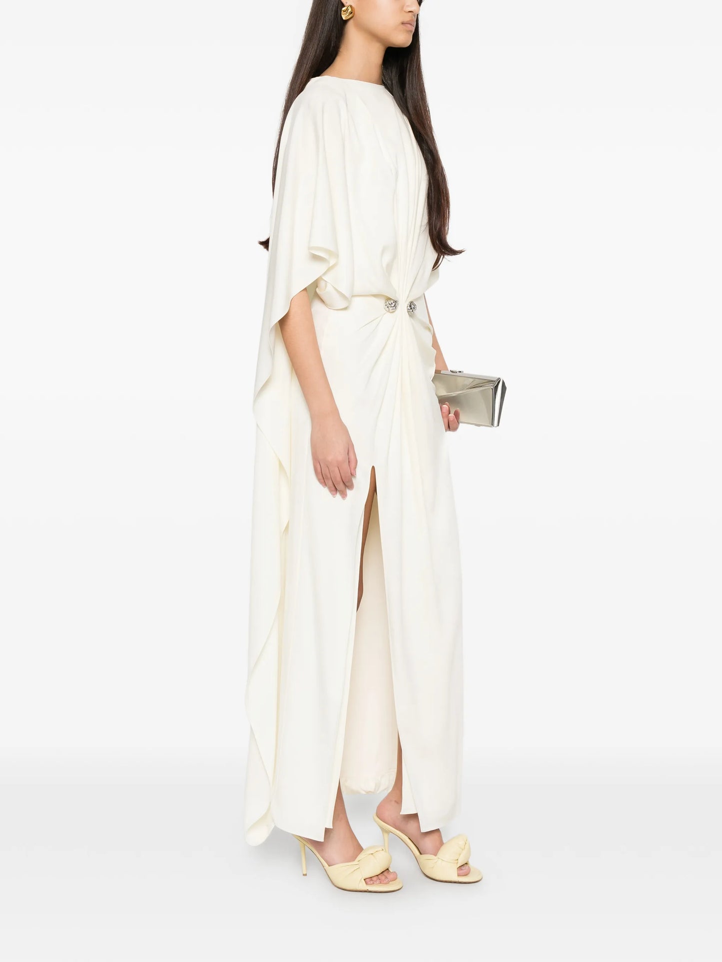draped cuff-link-detail dress