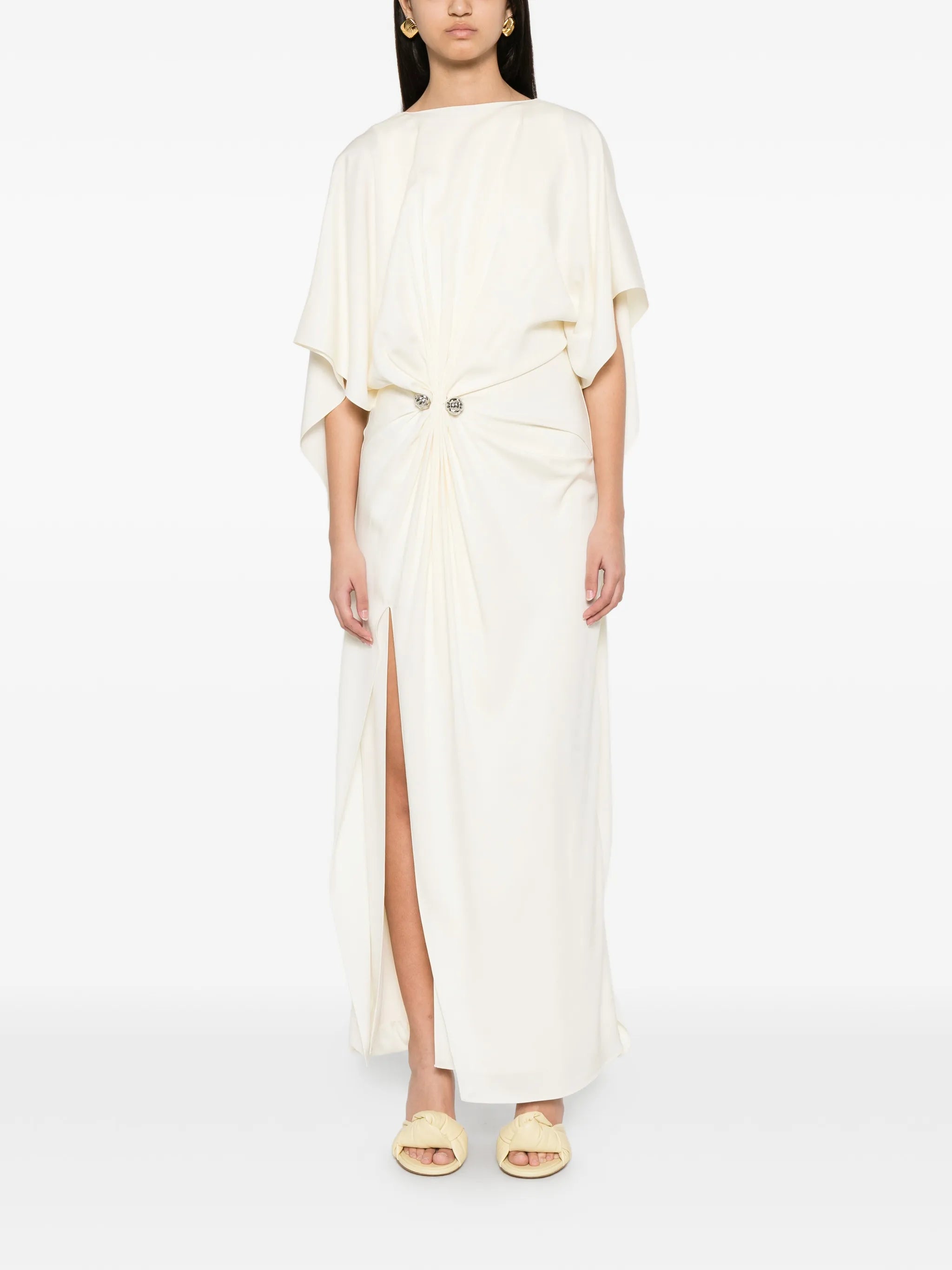 draped cuff-link-detail dress