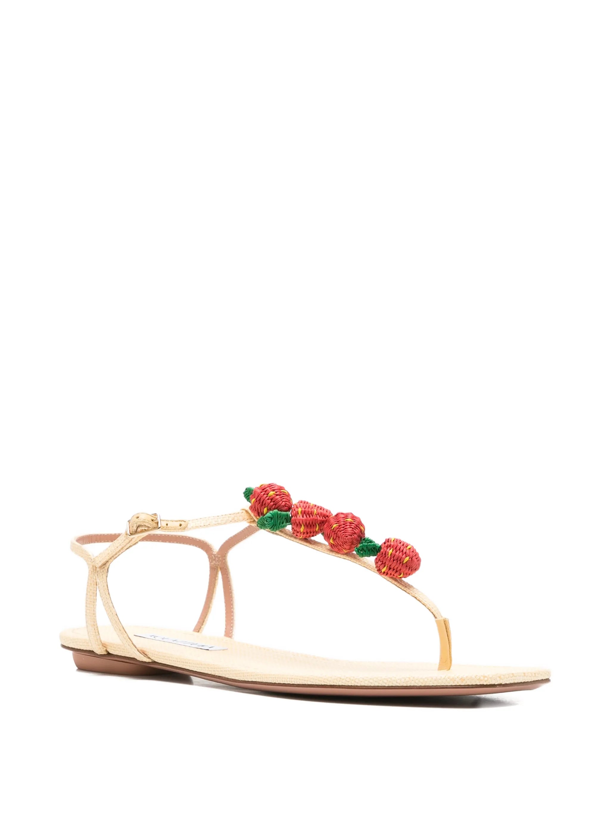 Fragolina Sugar strawberry-embellishment sandals