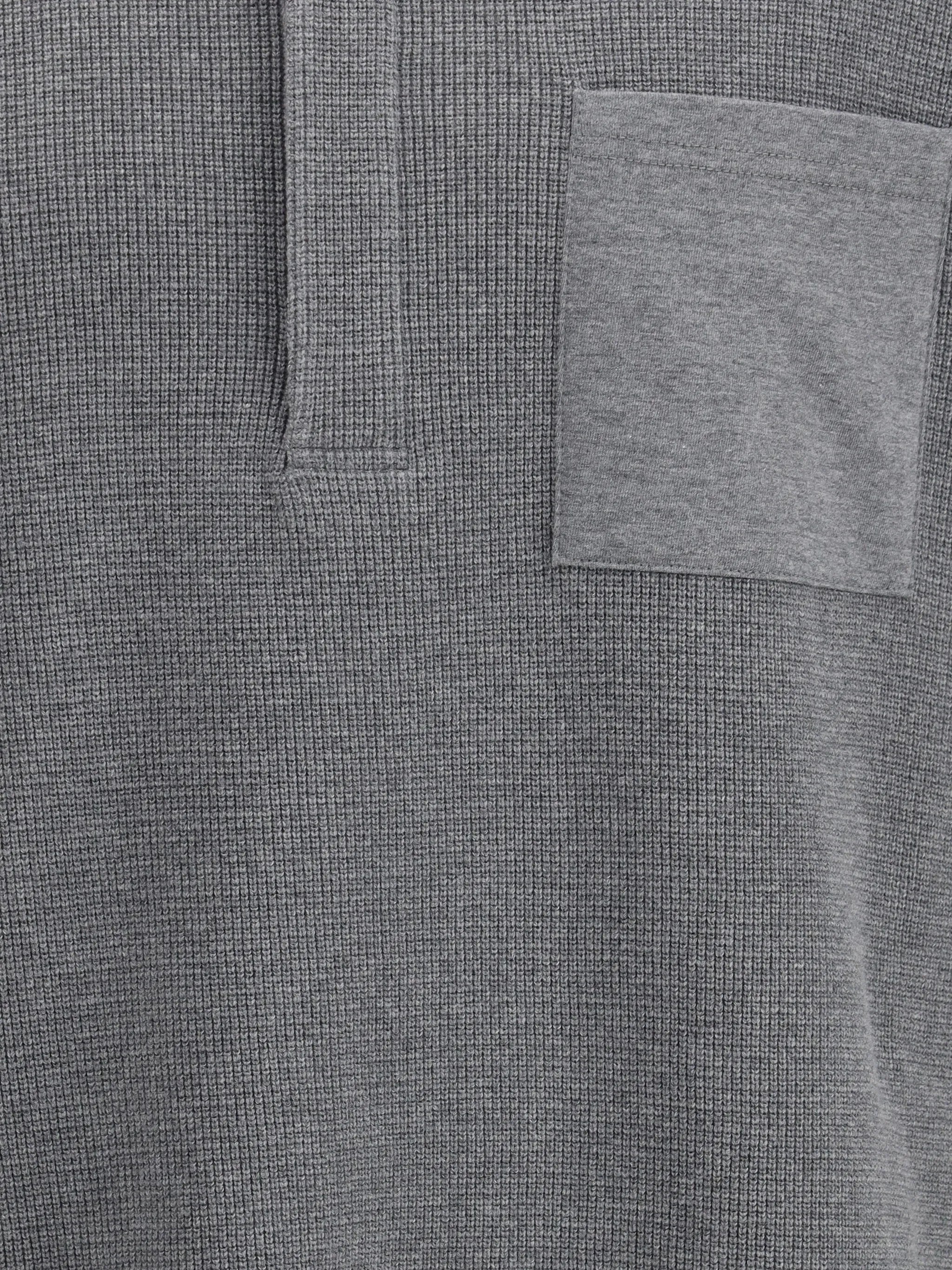 long sleeve patch pocket polo shirt