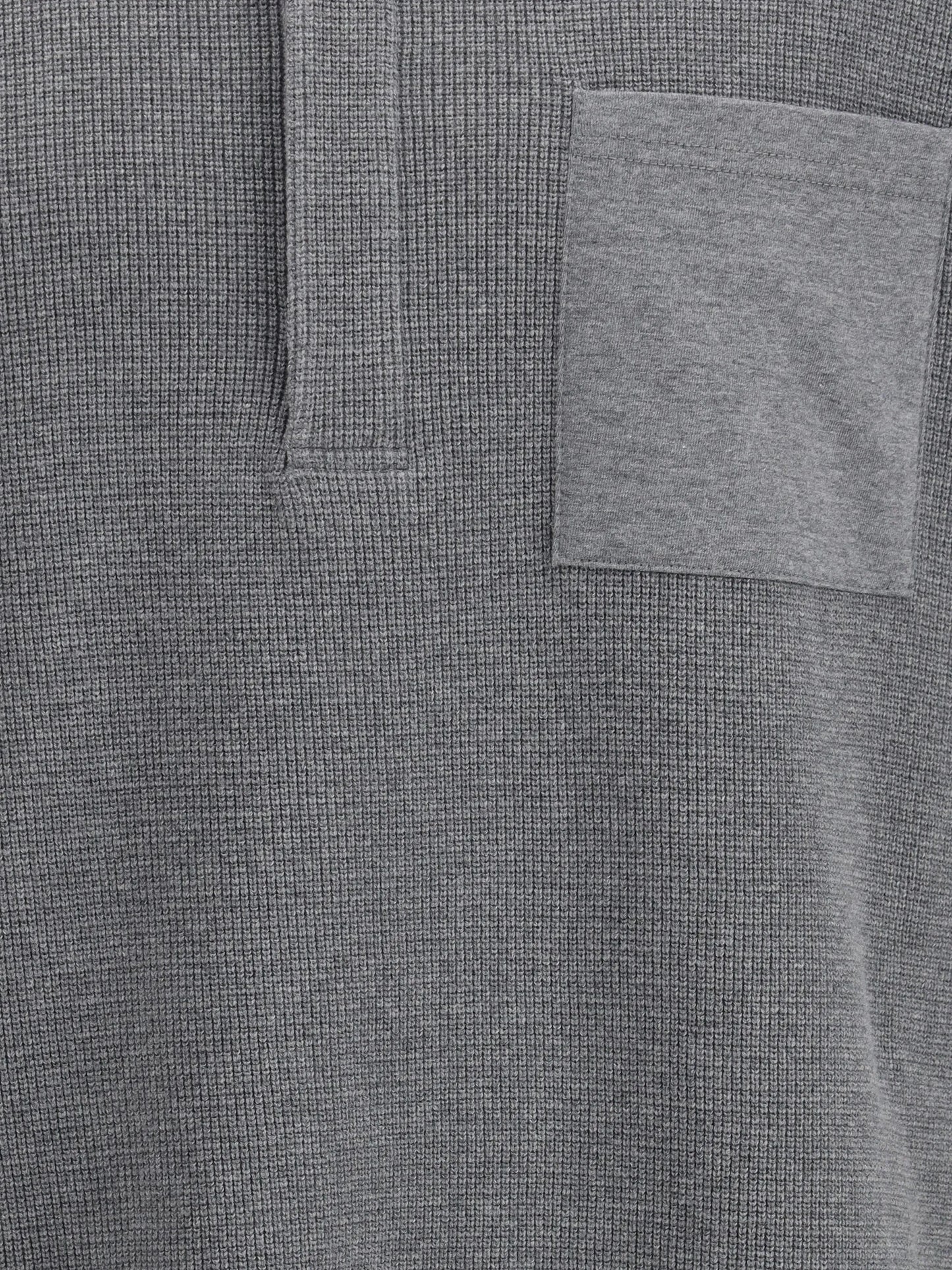 long sleeve patch pocket polo shirt