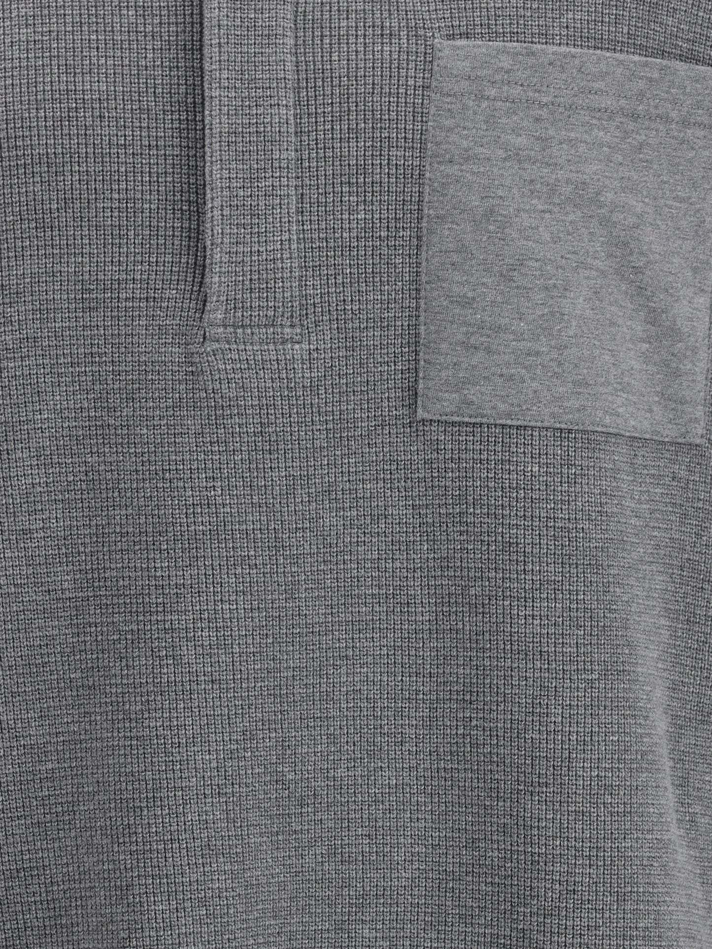 long sleeve patch pocket polo shirt