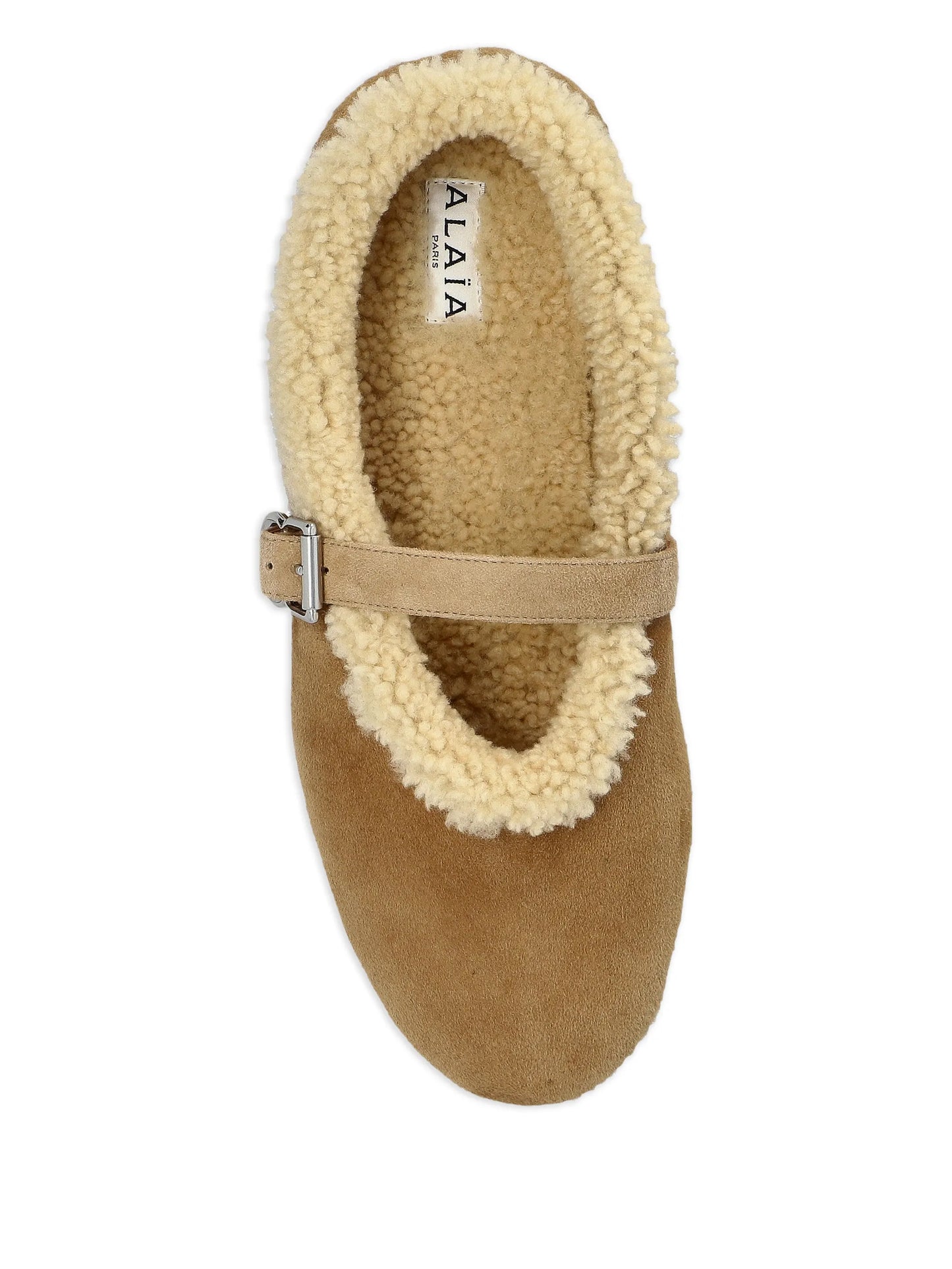 Shearling ballet flats