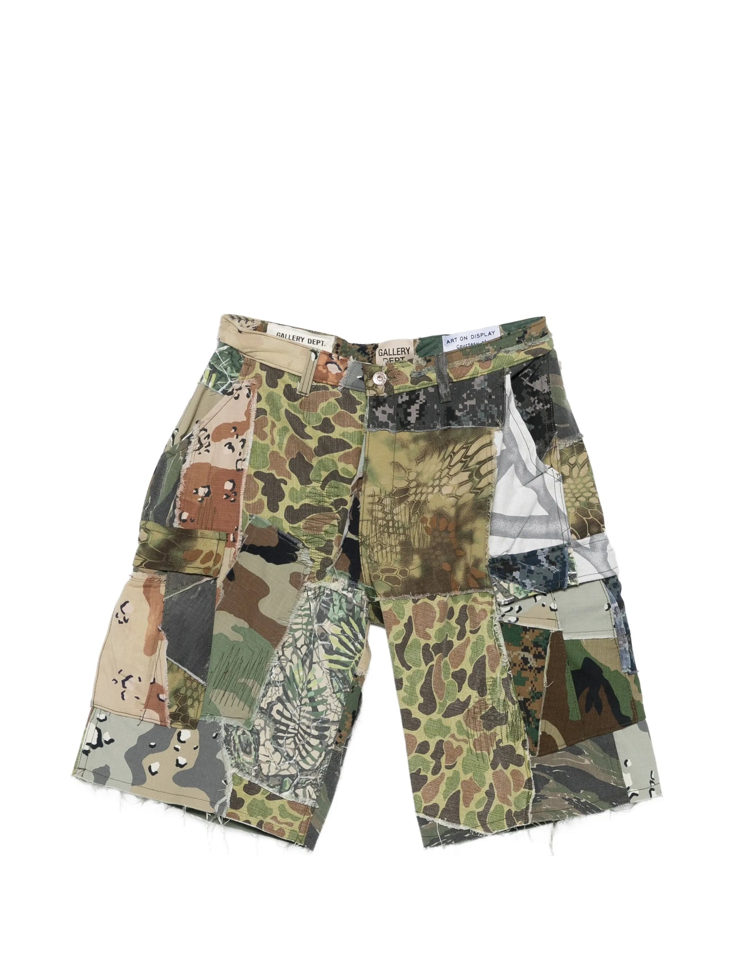 multiple-print patchwork shorts